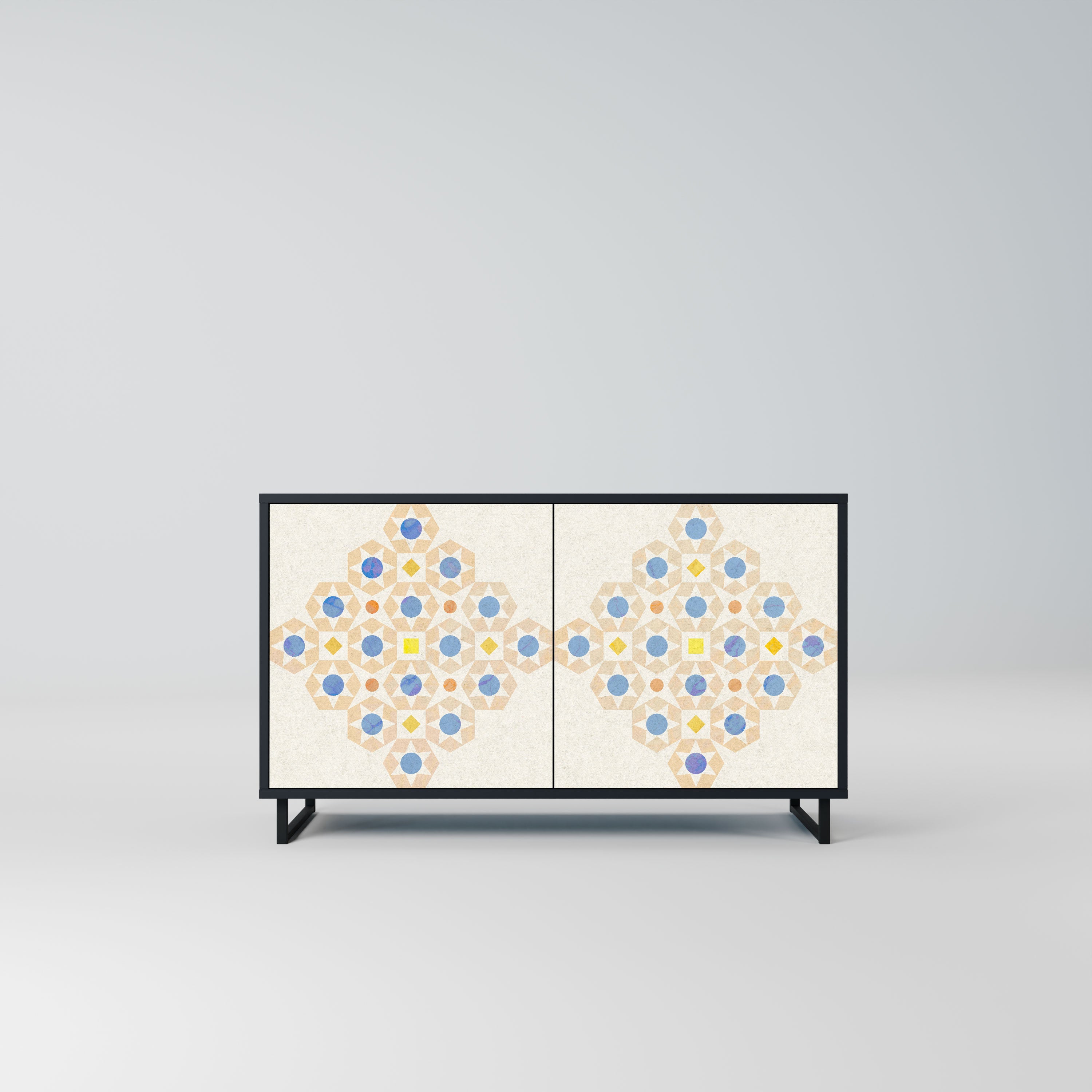 PATTERNED PRISM Komoda 2-drzwiowa korpus Czarny