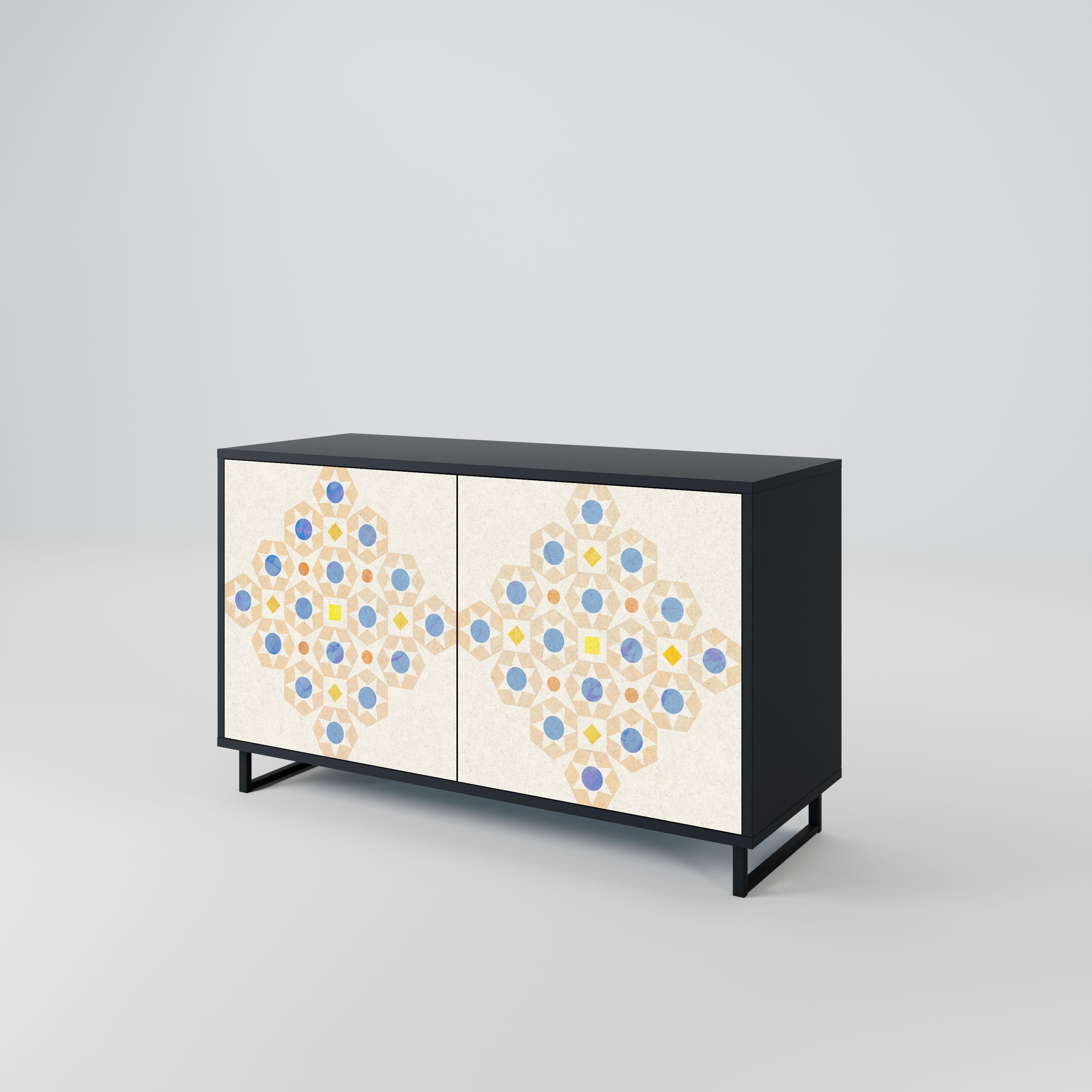 PATTERNED PRISM Komoda 2-drzwiowa korpus Czarny