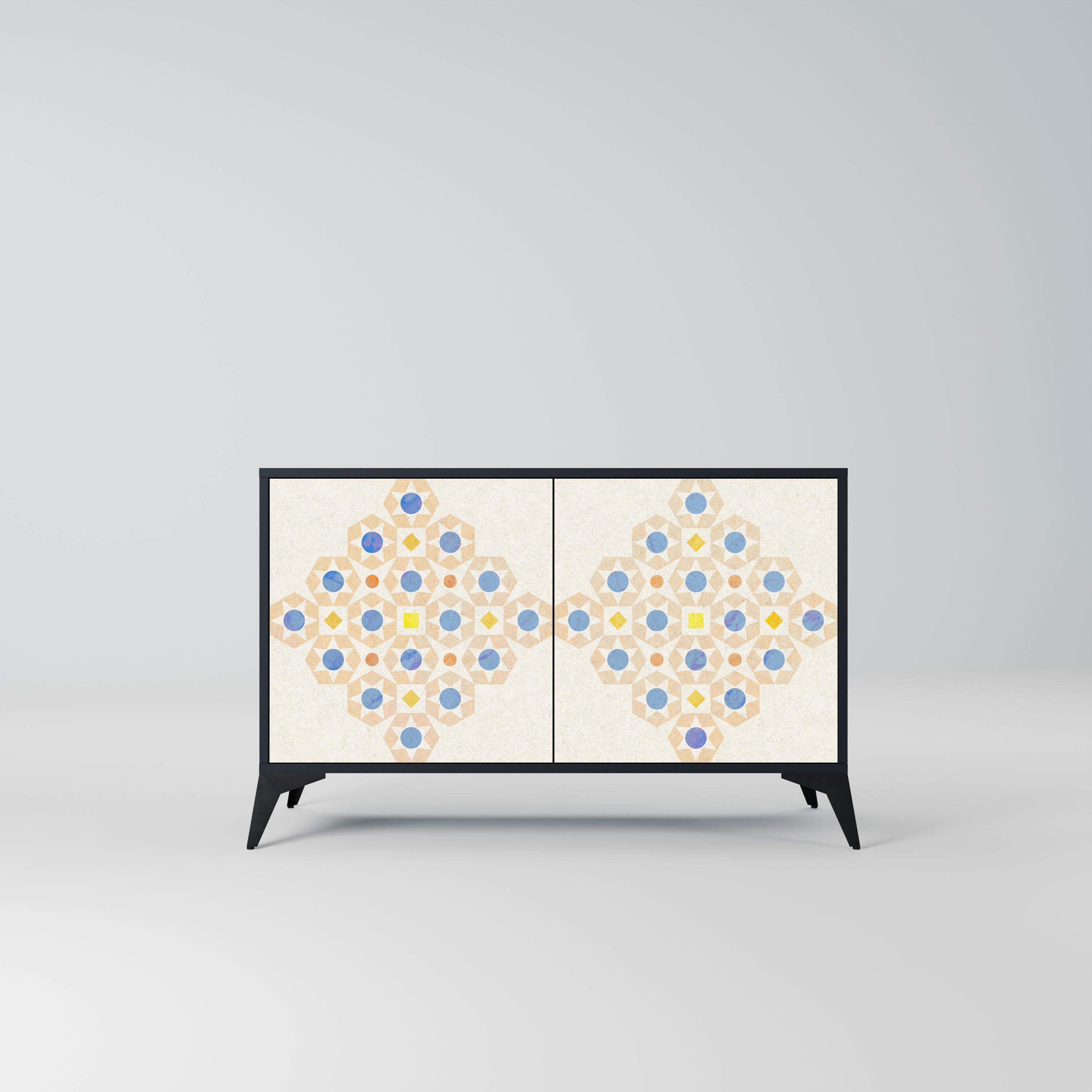 PATTERNED PRISM Komoda 2-drzwiowa korpus Czarny