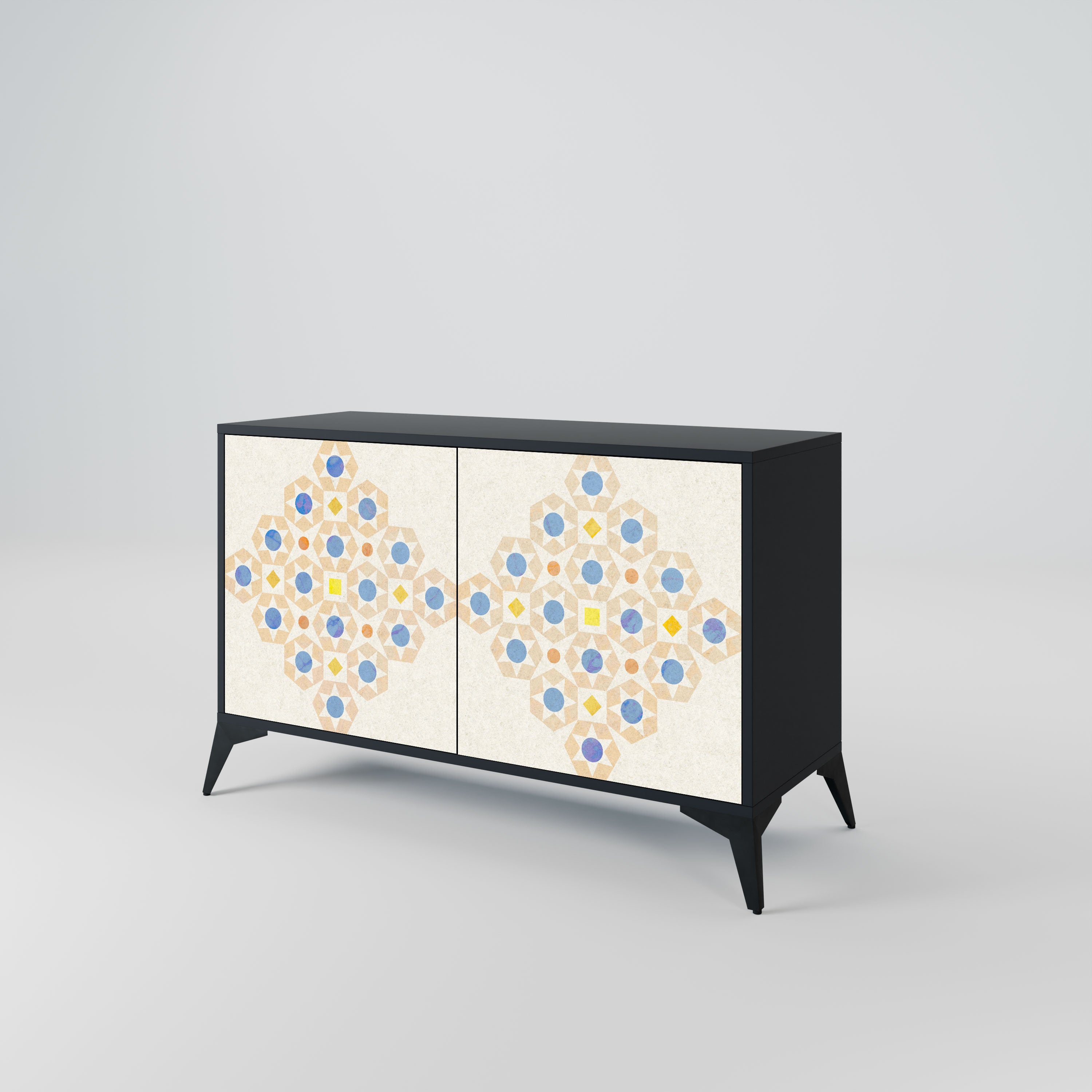 PATTERNED PRISM Komoda 2-drzwiowa korpus Czarny