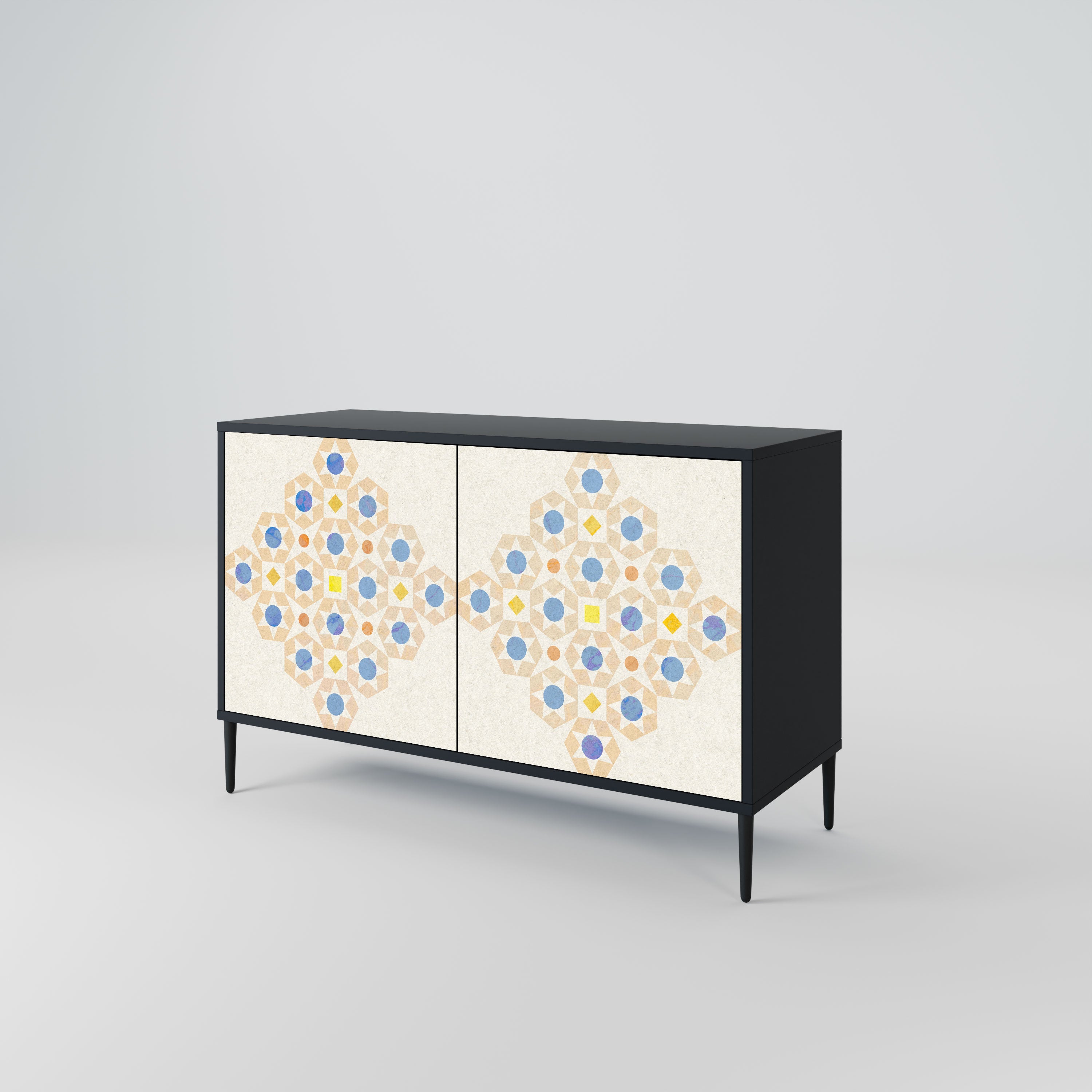 PATTERNED PRISM Komoda 2-drzwiowa korpus Czarny