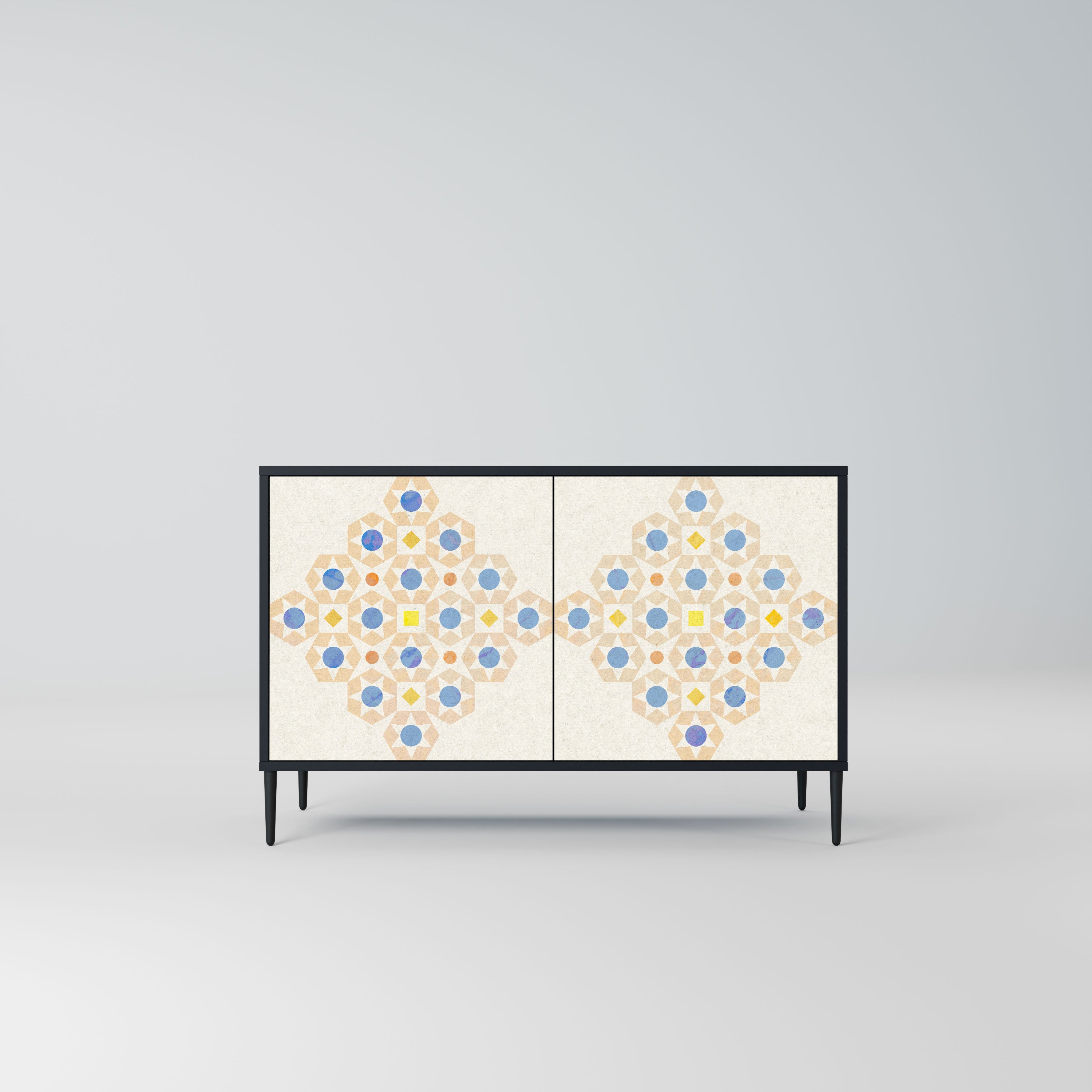 PATTERNED PRISM Komoda 2-drzwiowa korpus Czarny