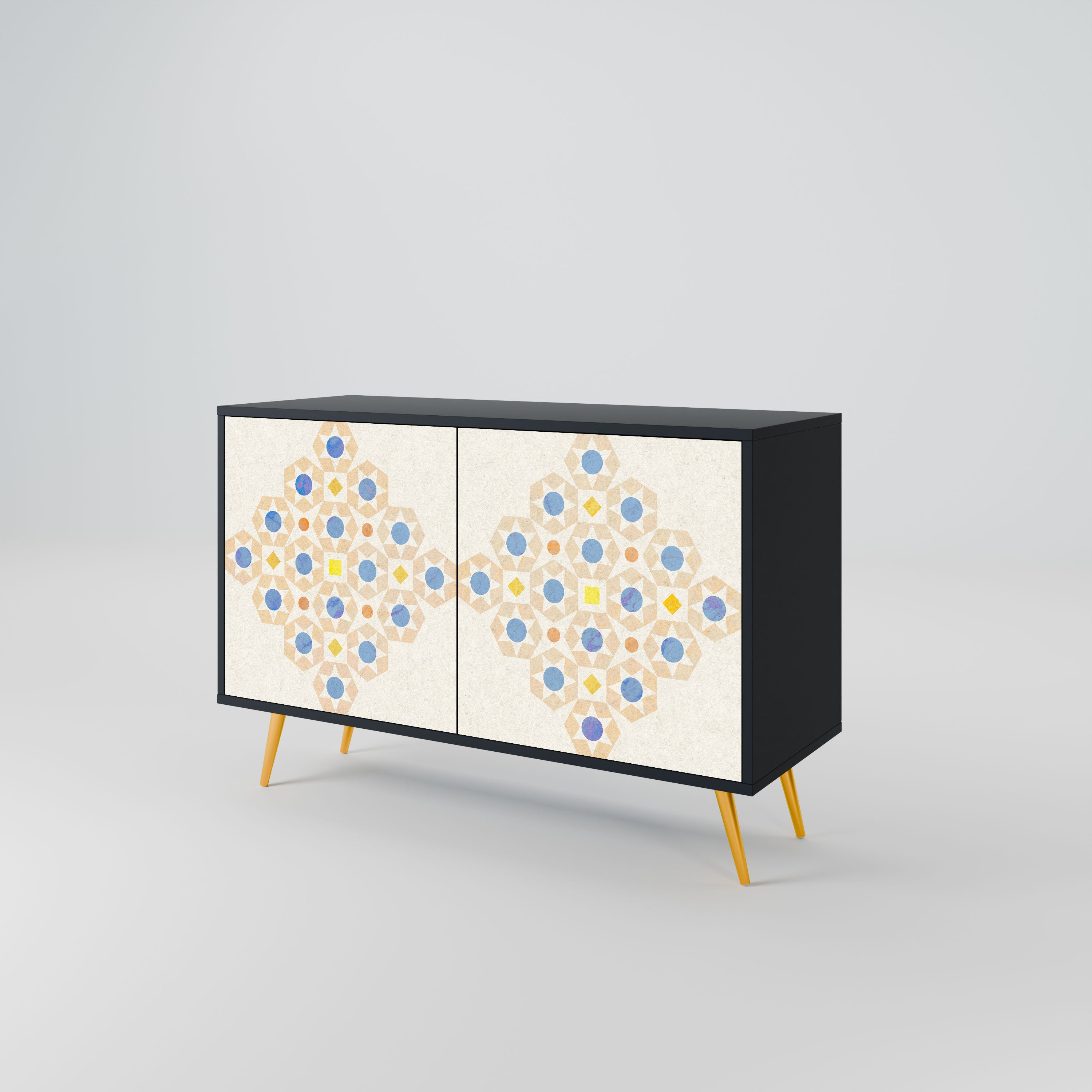 PATTERNED PRISM Komoda 2-drzwiowa korpus Czarny