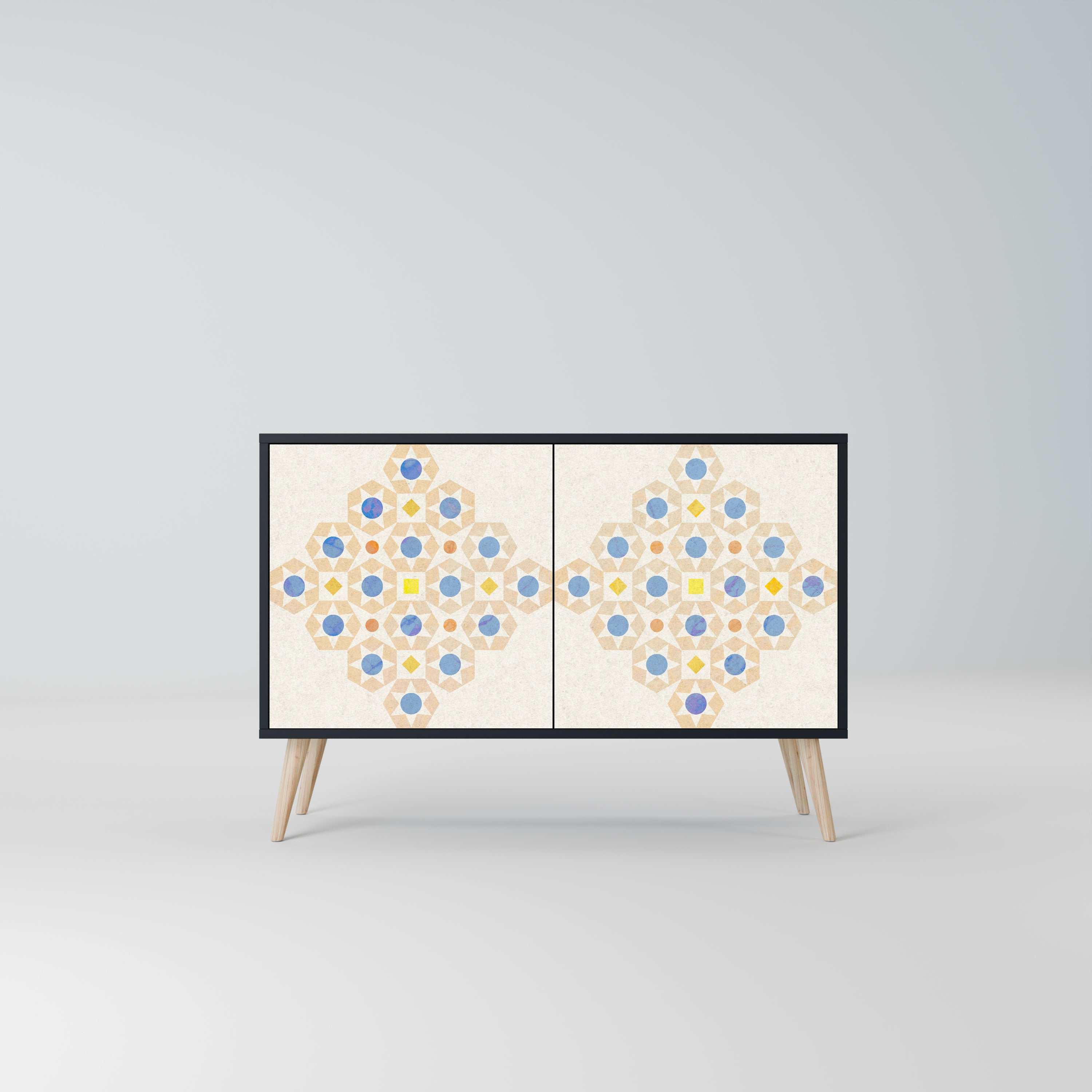 PATTERNED PRISM Komoda 2-drzwiowa korpus Czarny