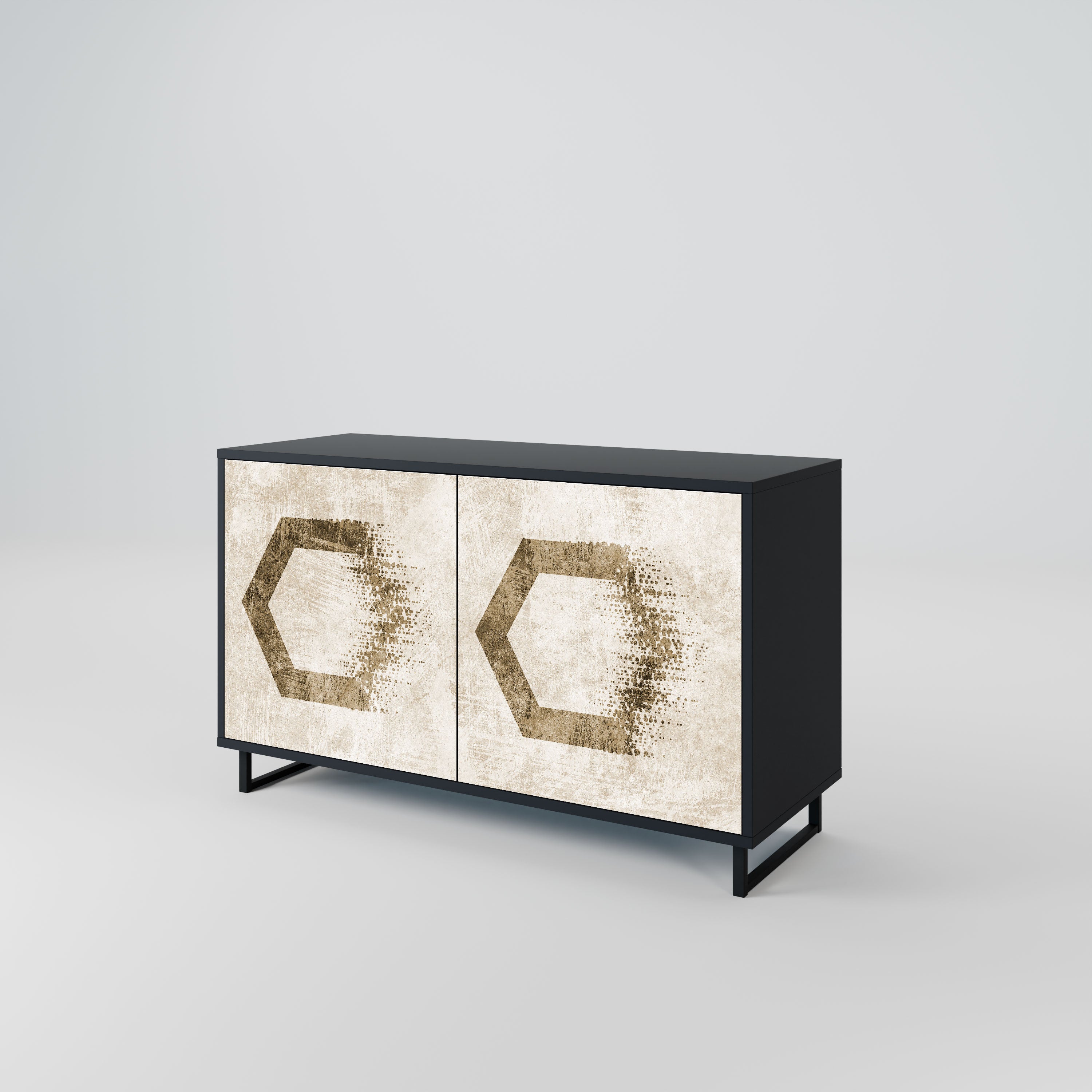 HEXAGONAL SHAPES Komoda 2-drzwiowa korpus Czarny