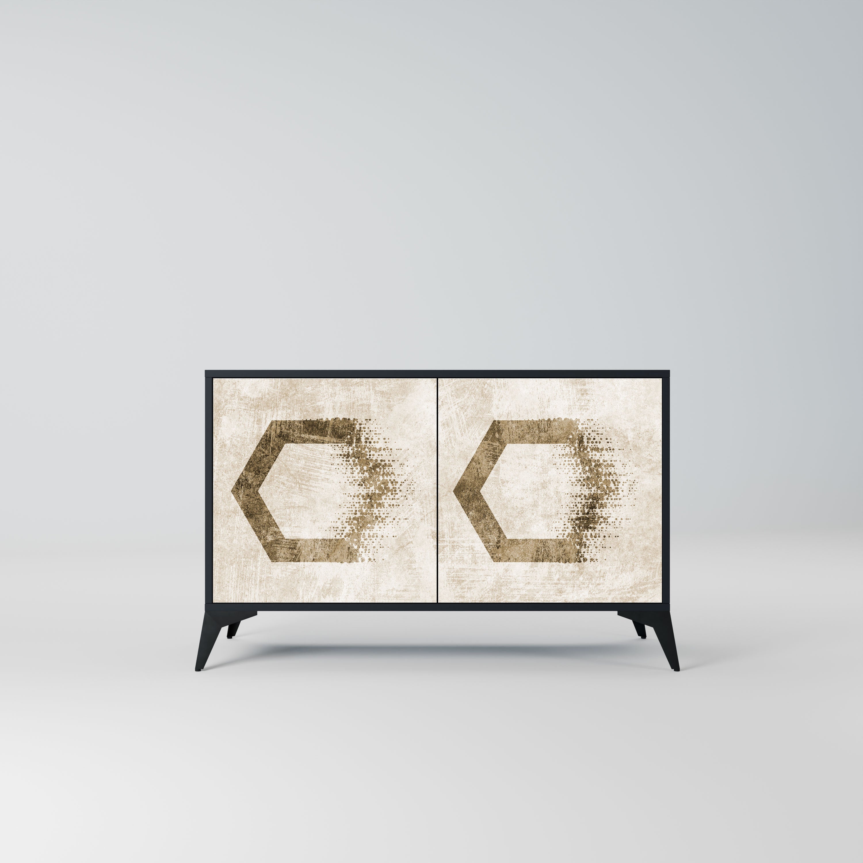HEXAGONAL SHAPES Komoda 2-drzwiowa korpus Czarny