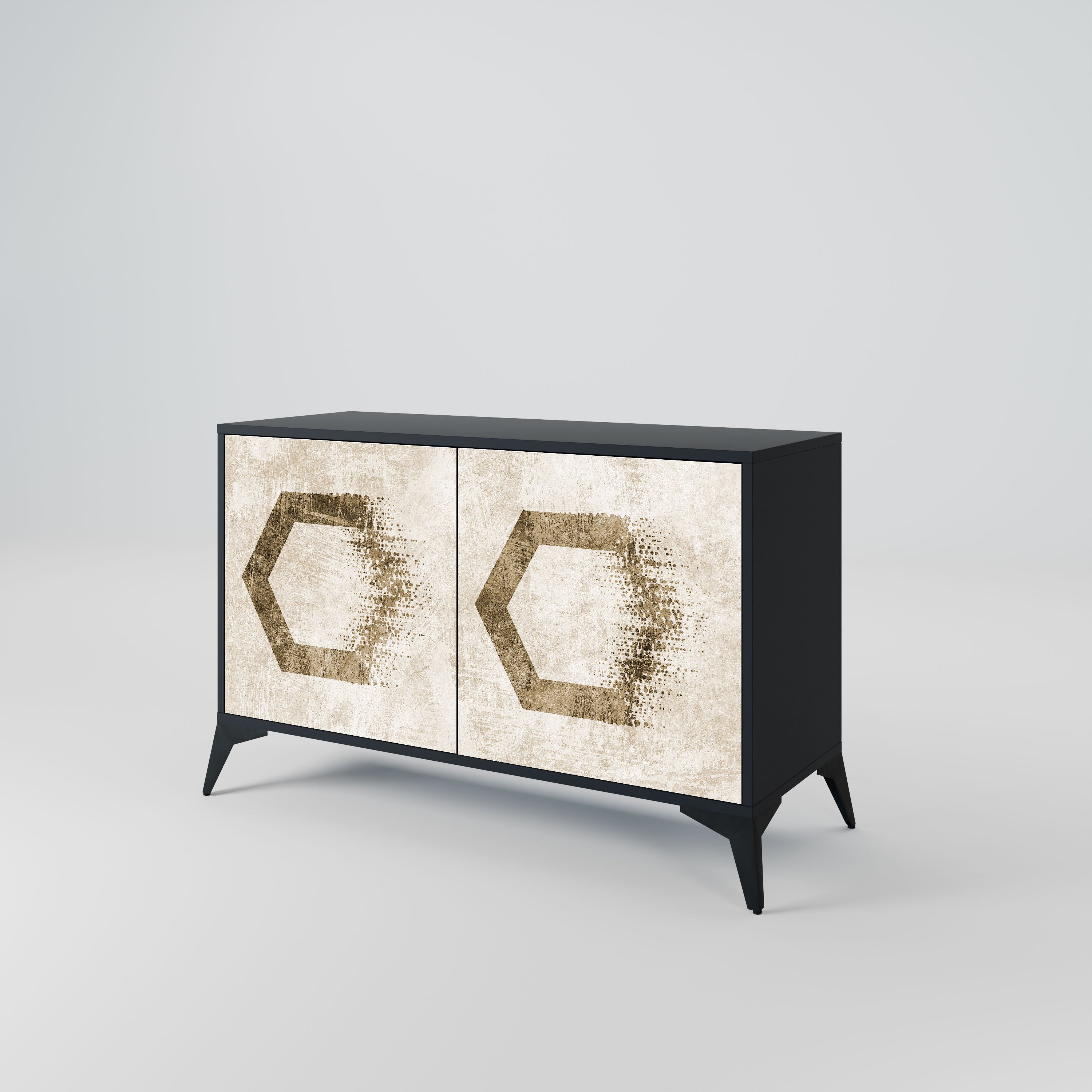 HEXAGONAL SHAPES Komoda 2-drzwiowa korpus Czarny