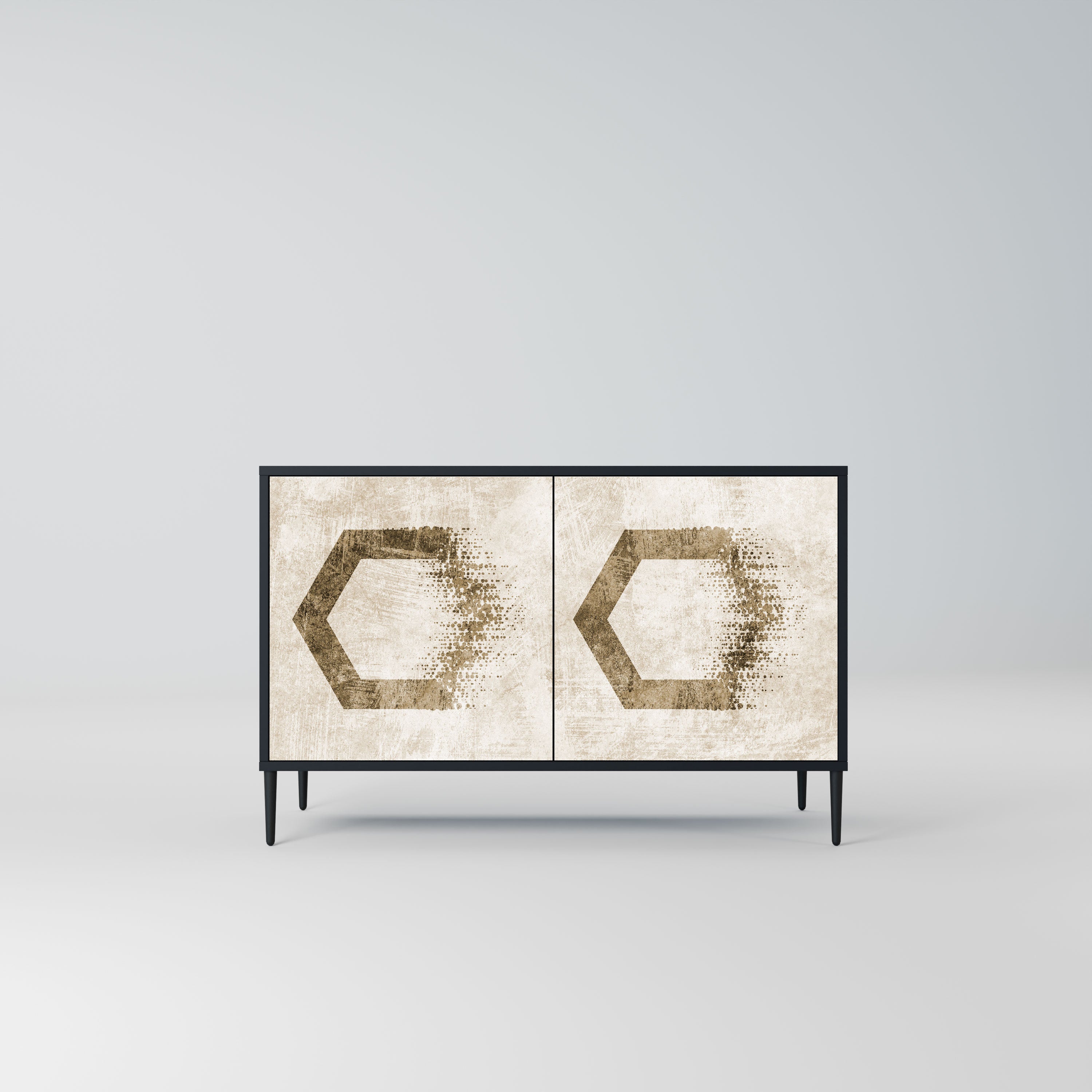 HEXAGONAL SHAPES Komoda 2-drzwiowa korpus Czarny