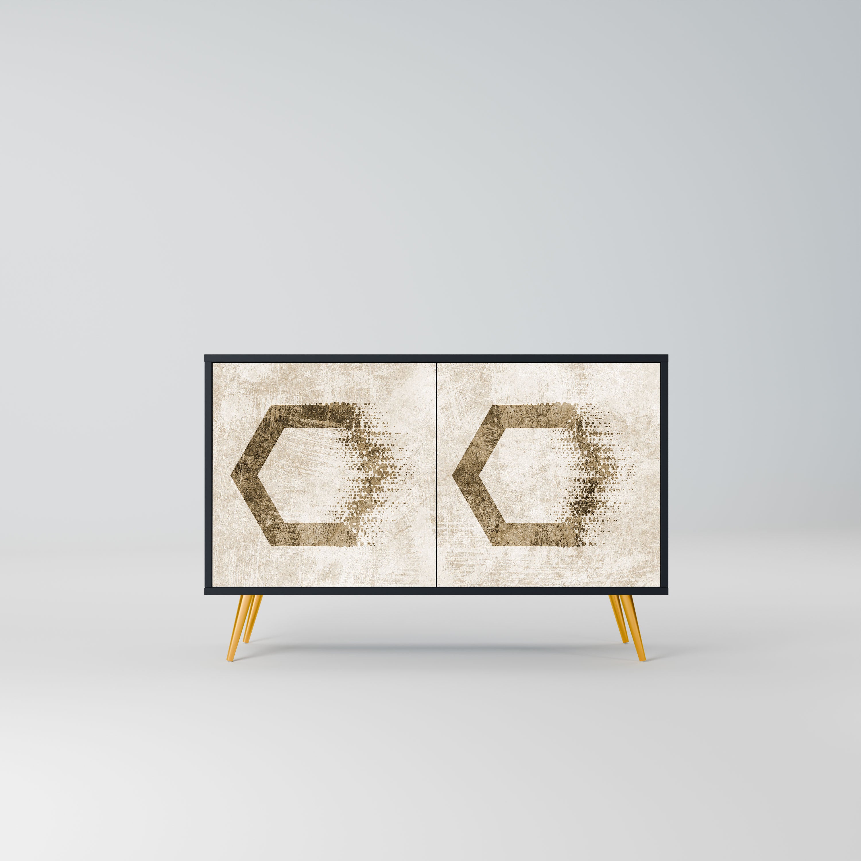 HEXAGONAL SHAPES Komoda 2-drzwiowa korpus Czarny