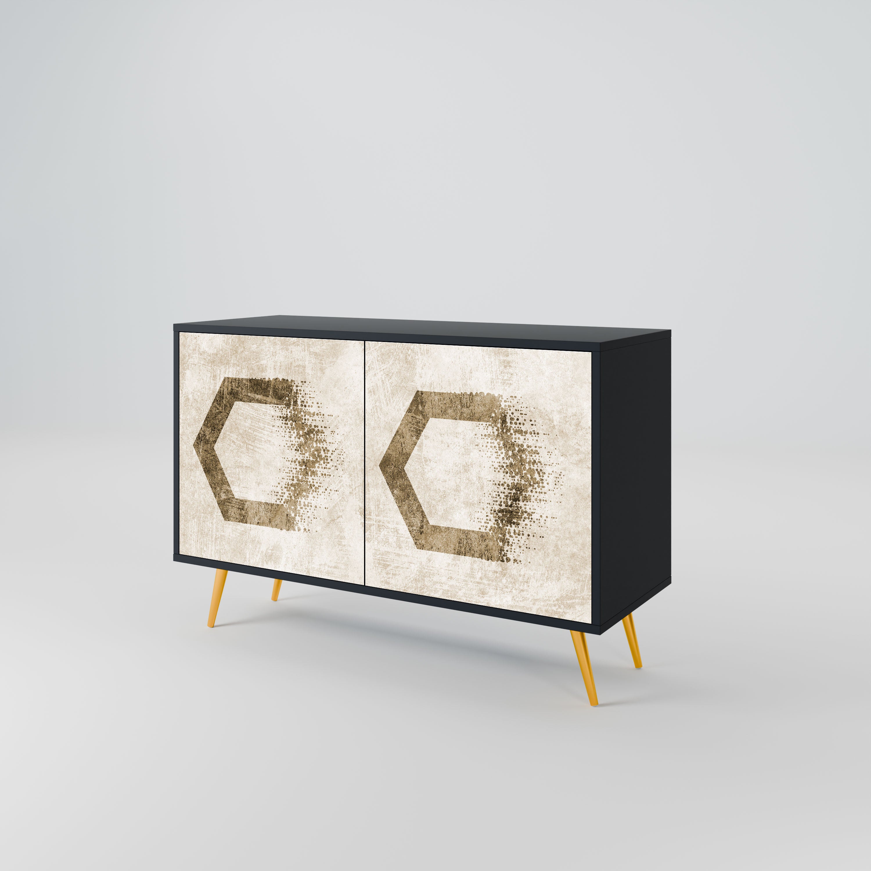 HEXAGONAL SHAPES Komoda 2-drzwiowa korpus Czarny