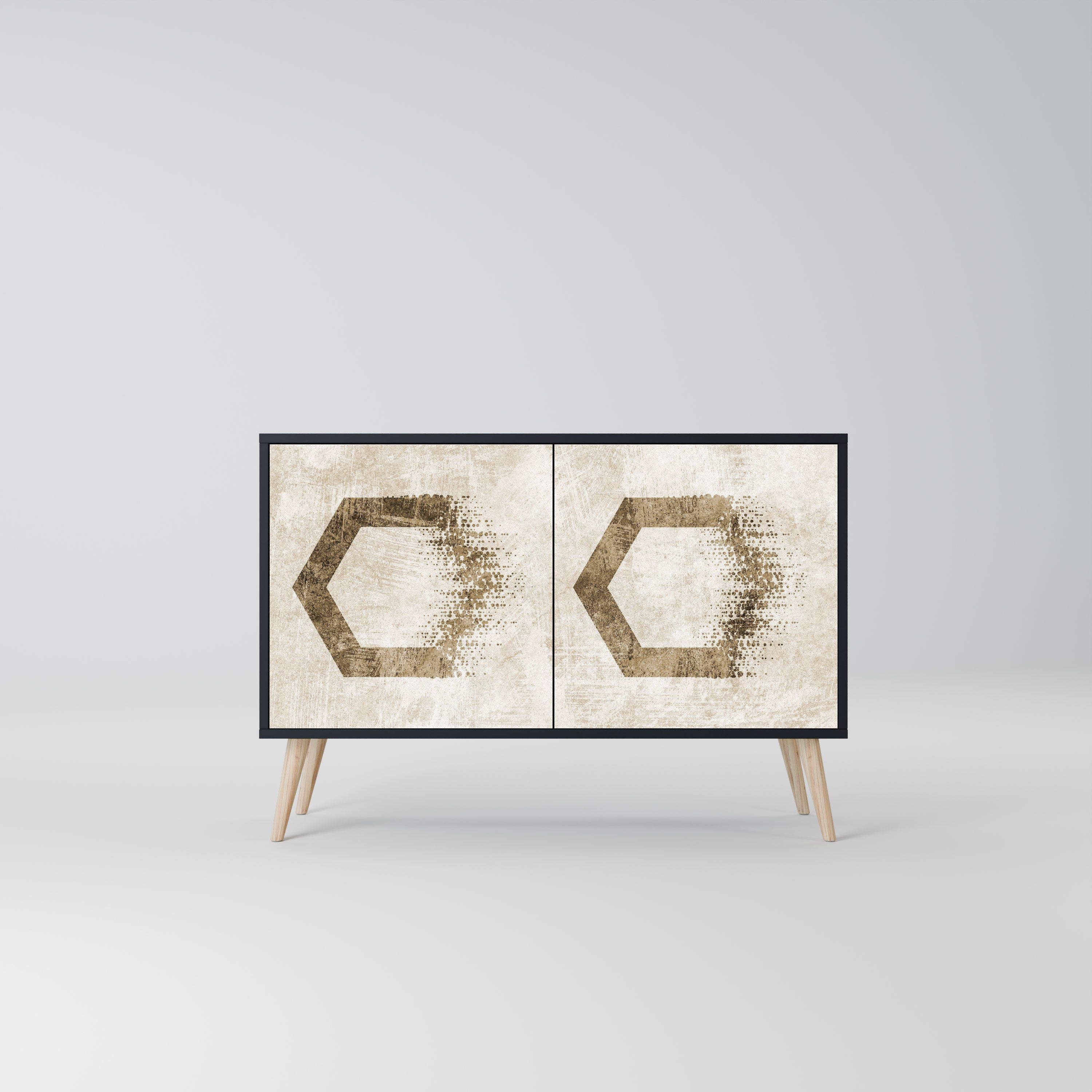 HEXAGONAL SHAPES Komoda 2-drzwiowa korpus Czarny
