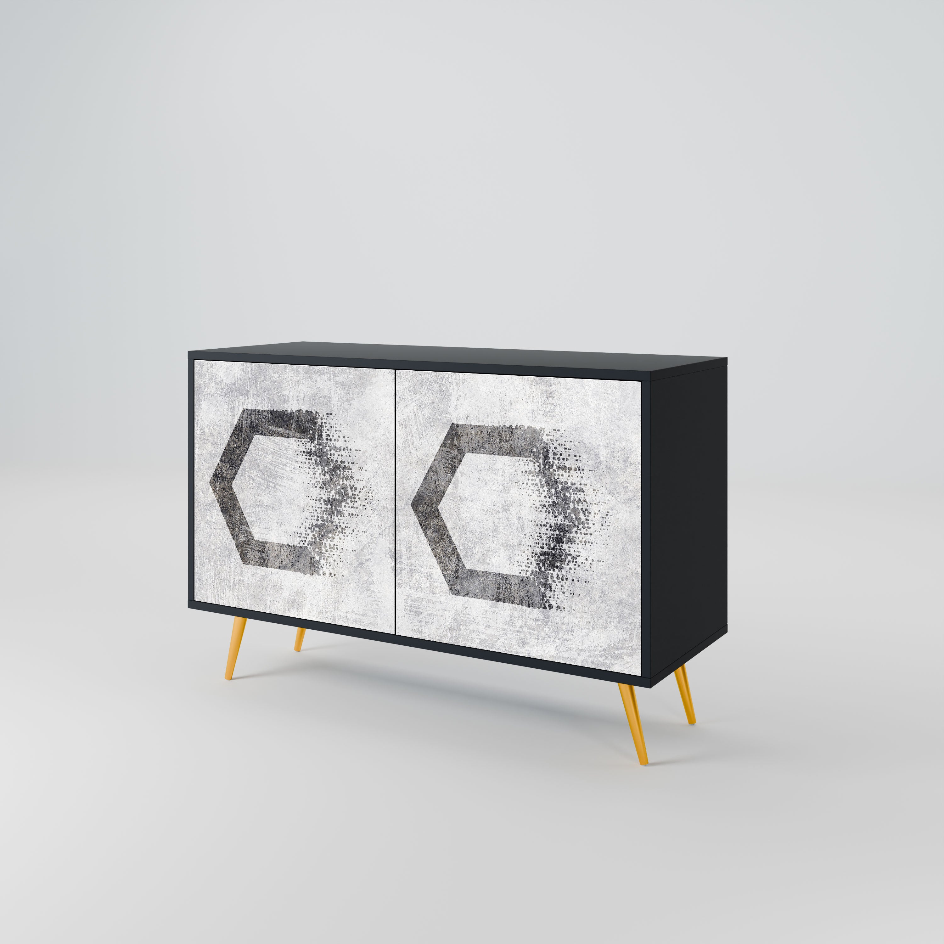 HEXAGONAL FIGURES Komoda 2-drzwiowa korpus Czarny