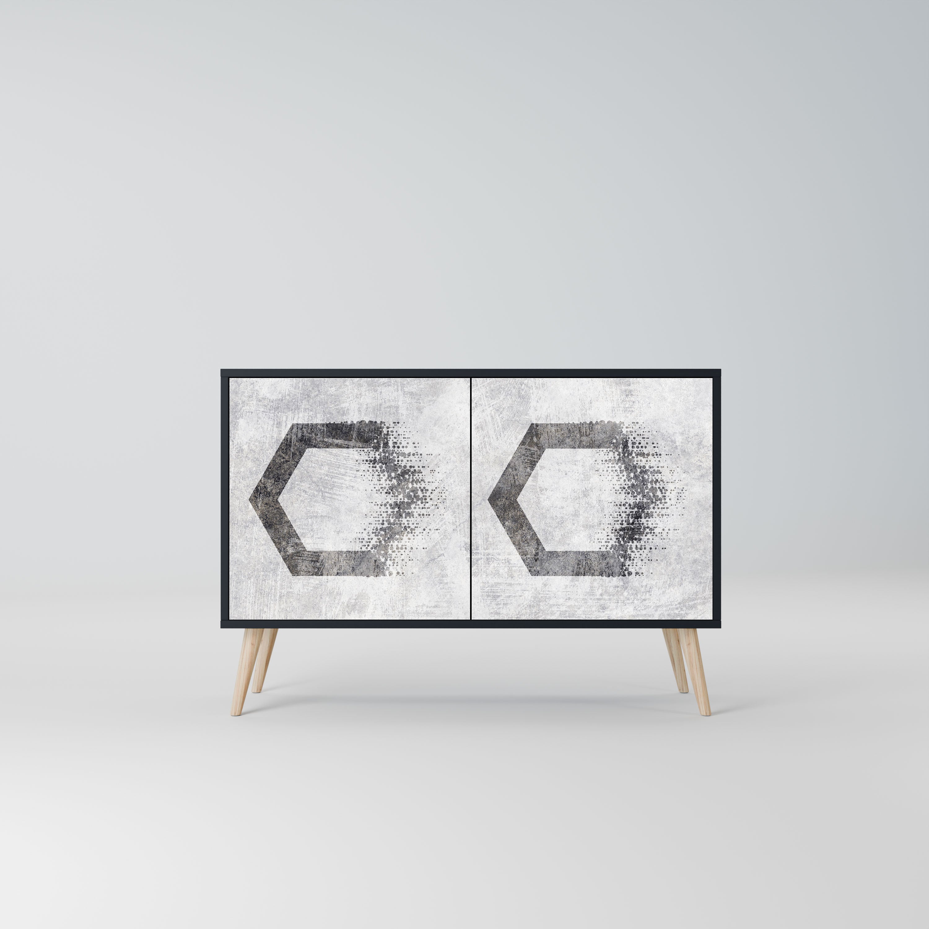HEXAGONAL FIGURES Komoda 2-drzwiowa korpus Czarny