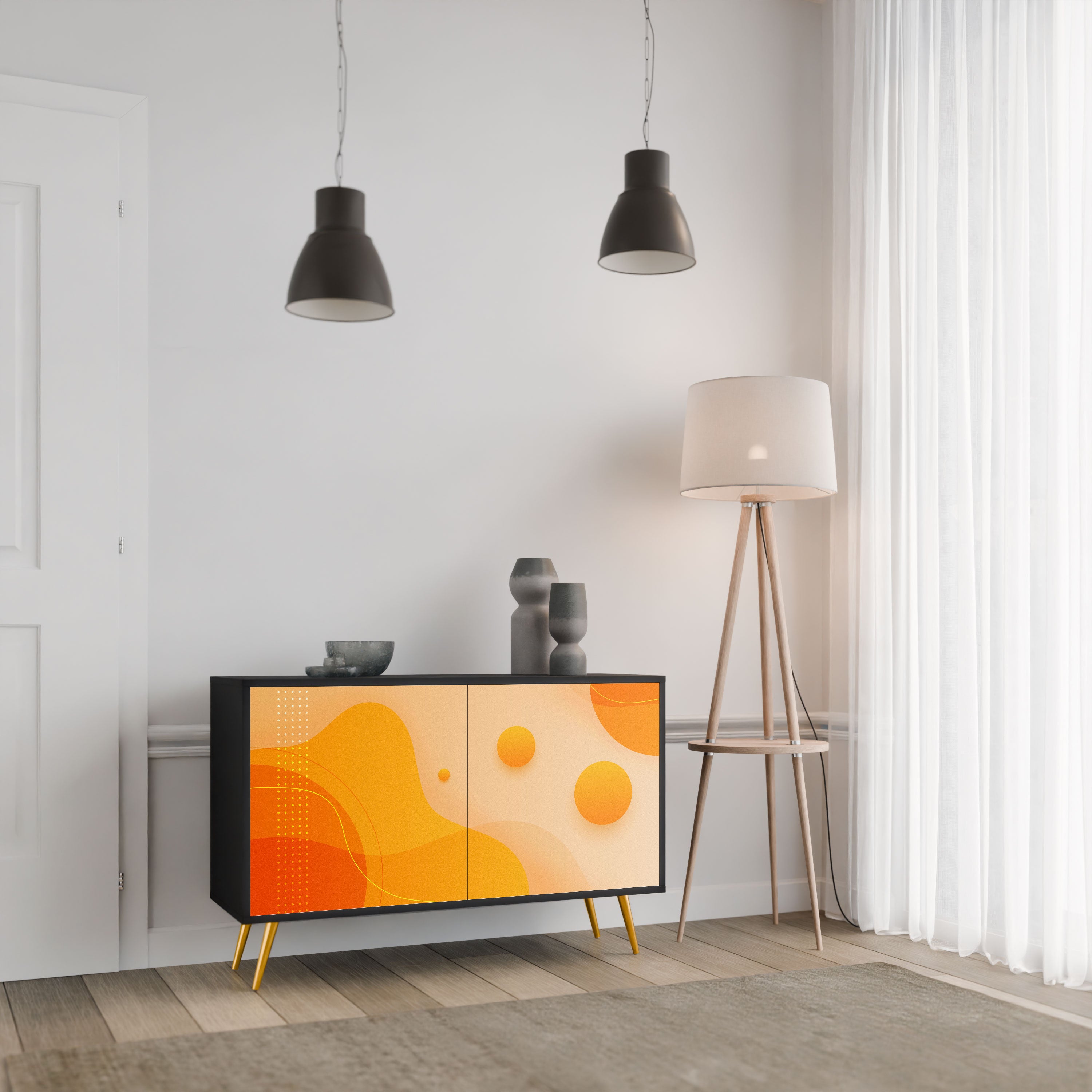 ORANGE ARRANGEMENT Komoda 2-drzwiowa korpus Czarny