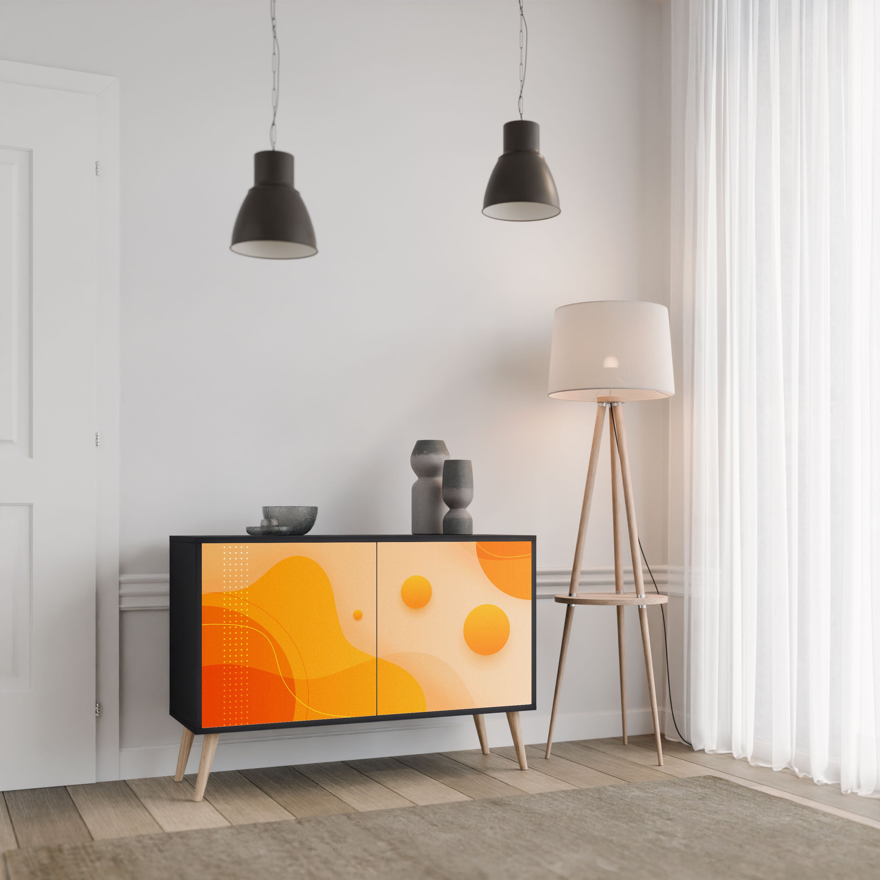 ORANGE ARRANGEMENT Komoda 2-drzwiowa korpus Czarny