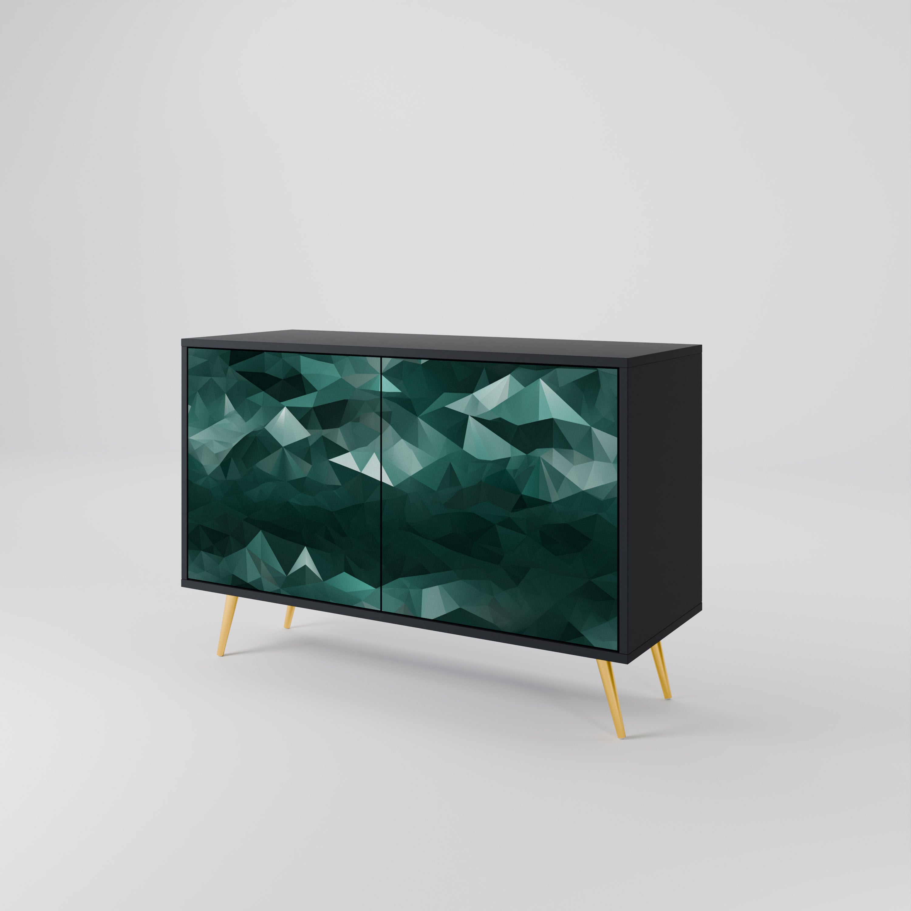 POLYGONAL FLOATING Komoda 2-drzwiowa korpus Czarny