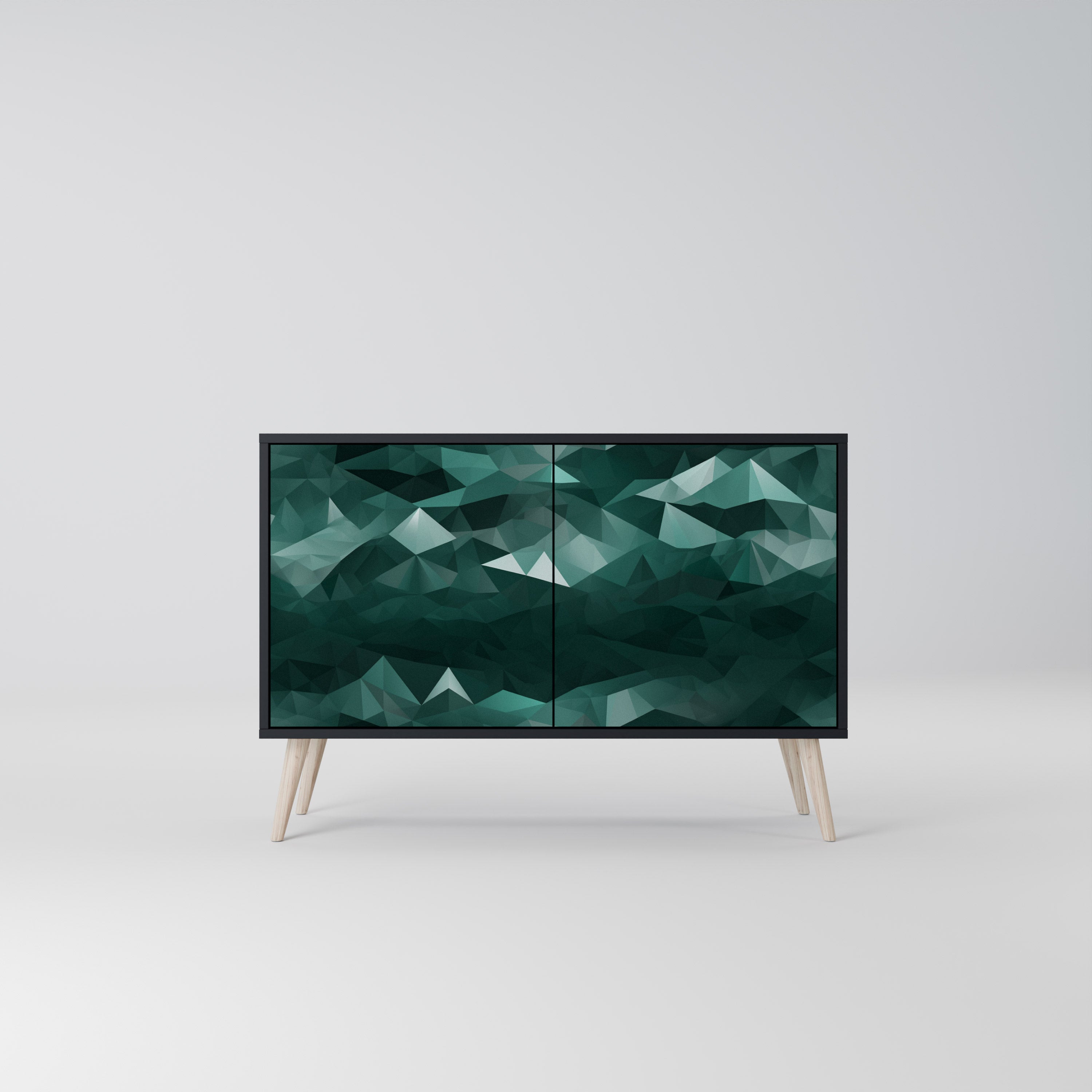POLYGONAL FLOATING Komoda 2-drzwiowa korpus Czarny