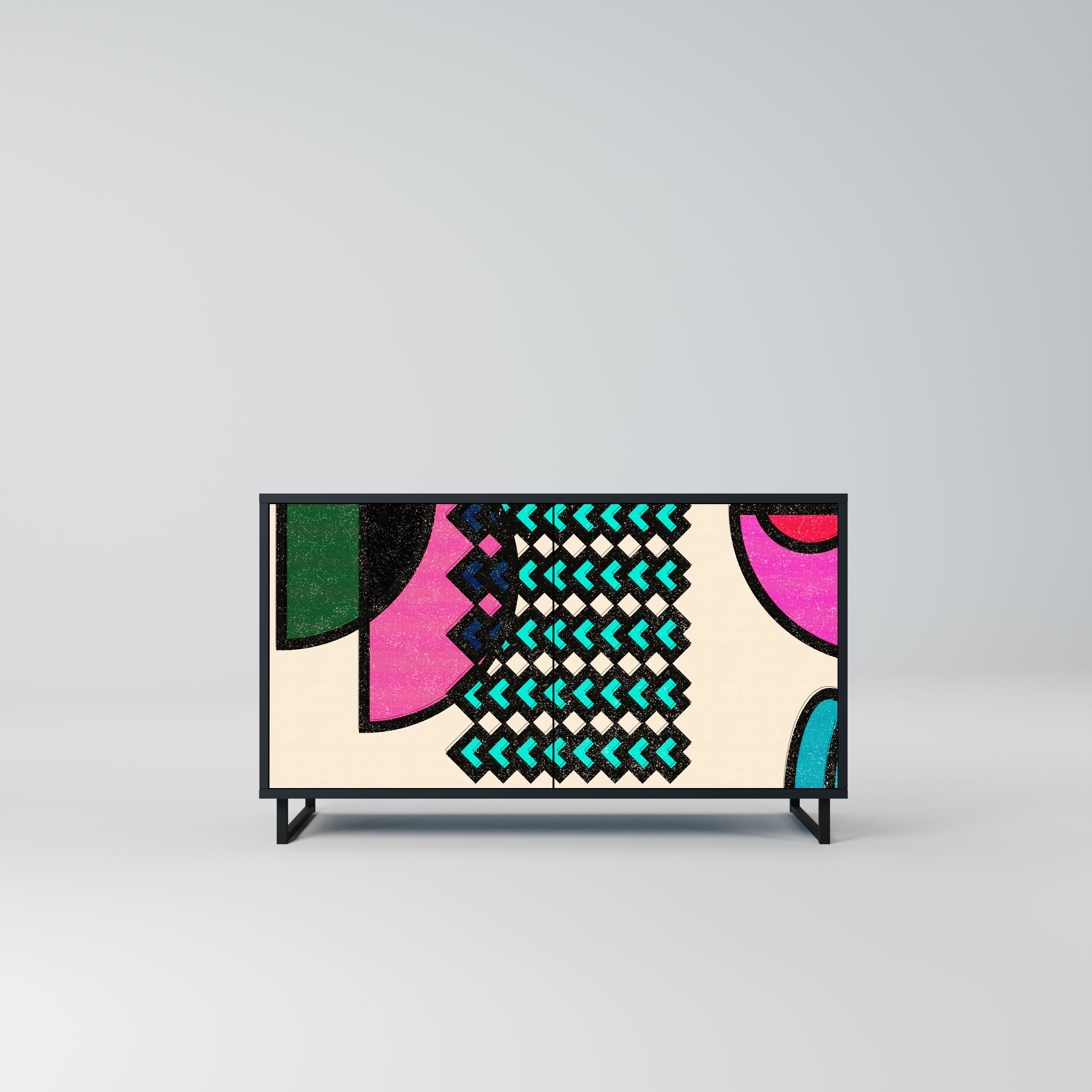 GEOMETRIC RHAPSODY Komoda 2-drzwiowa korpus Czarny