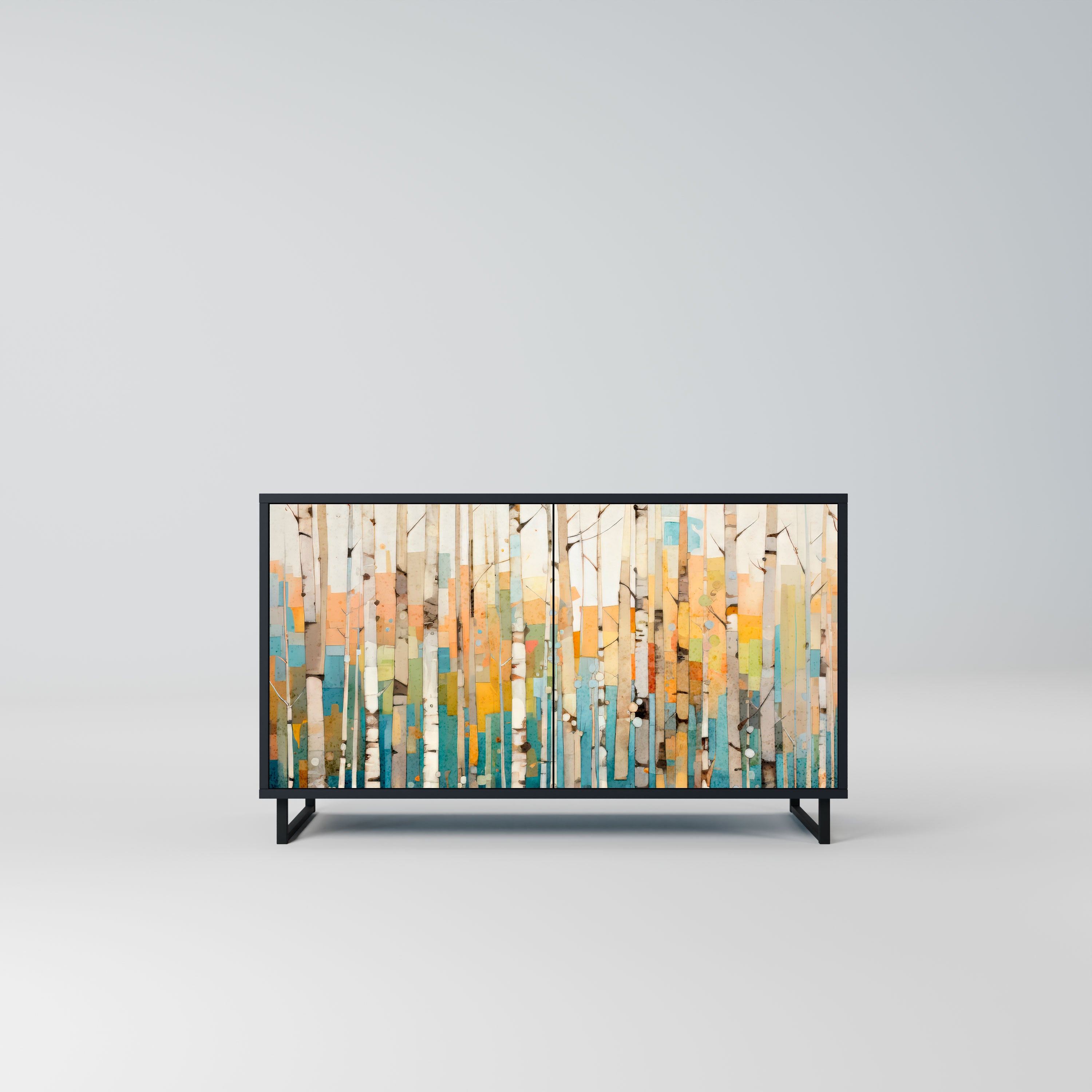BIRCH KALEIDOSCOPE Komoda 2-drzwiowa korpus Czarny