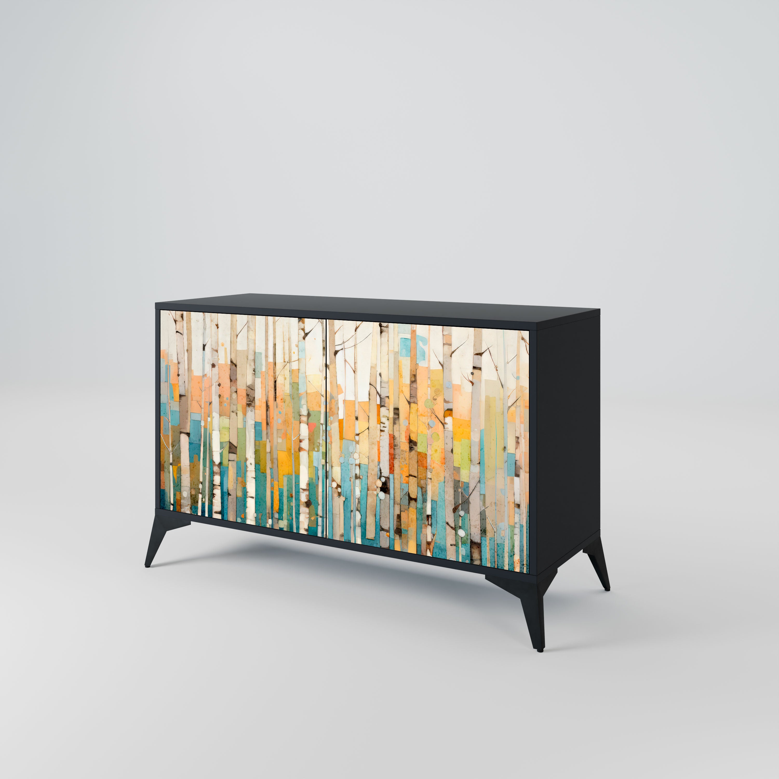 BIRCH KALEIDOSCOPE Komoda 2-drzwiowa korpus Czarny