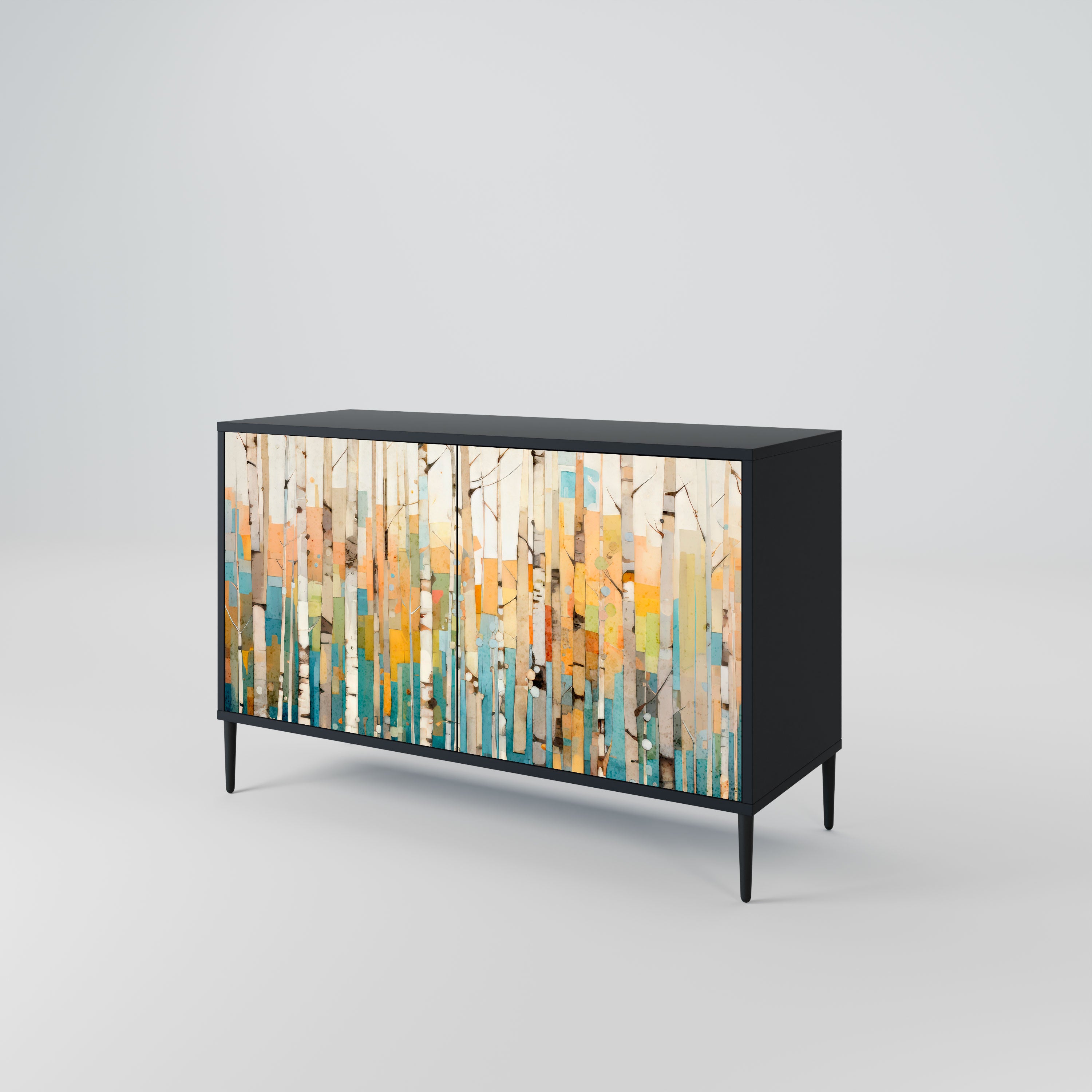 BIRCH KALEIDOSCOPE Komoda 2-drzwiowa korpus Czarny