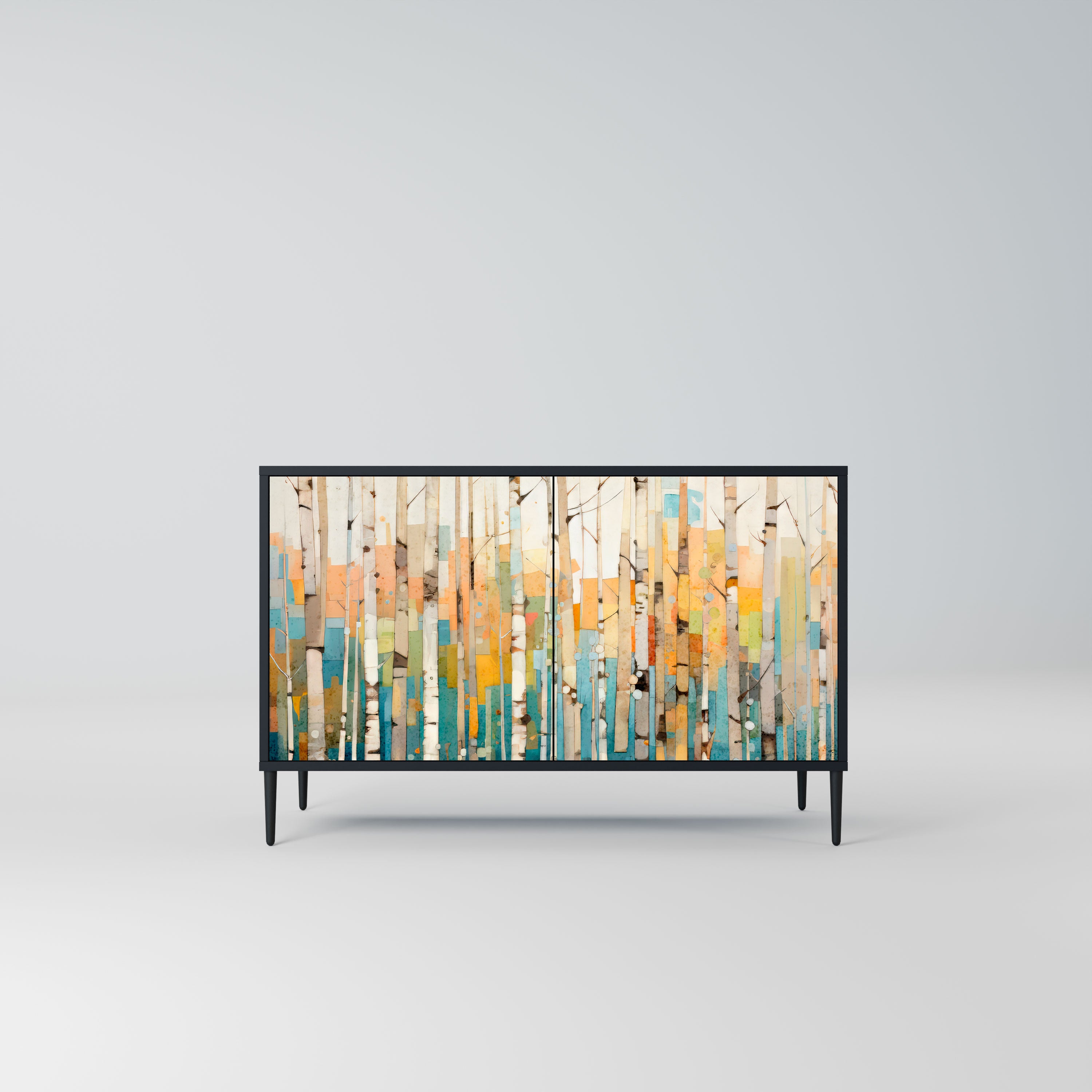 BIRCH KALEIDOSCOPE Komoda 2-drzwiowa korpus Czarny