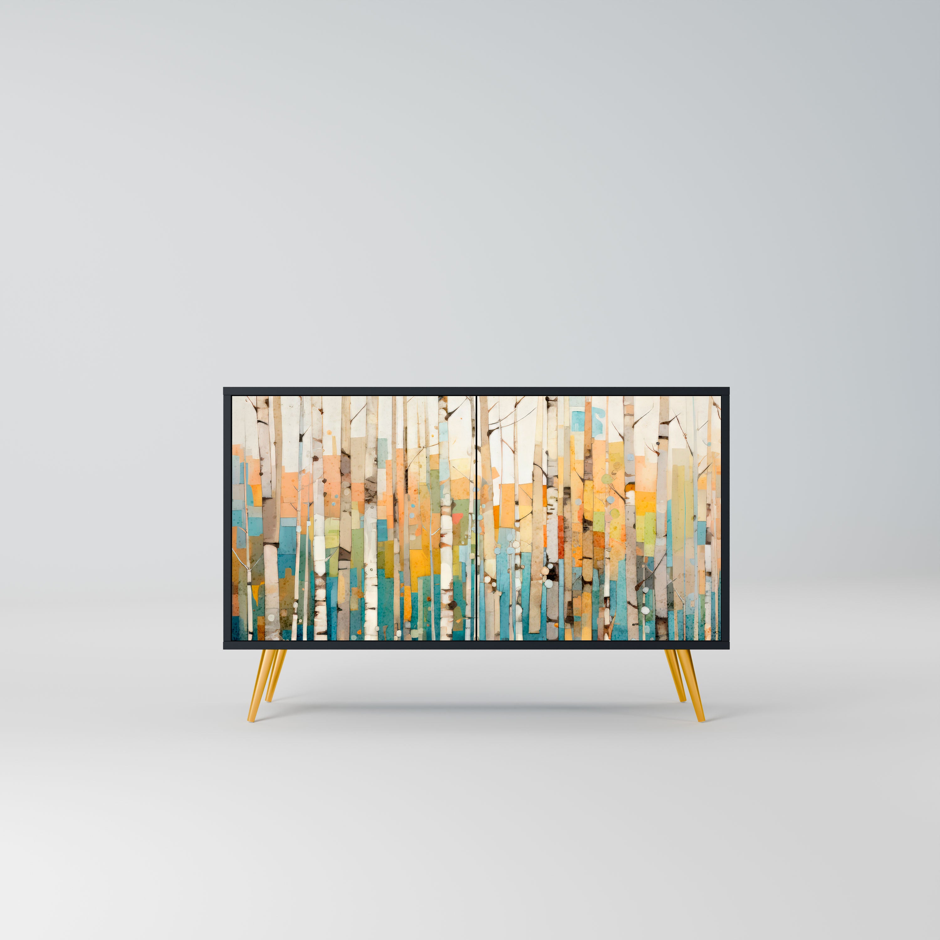BIRCH KALEIDOSCOPE Komoda 2-drzwiowa korpus Czarny