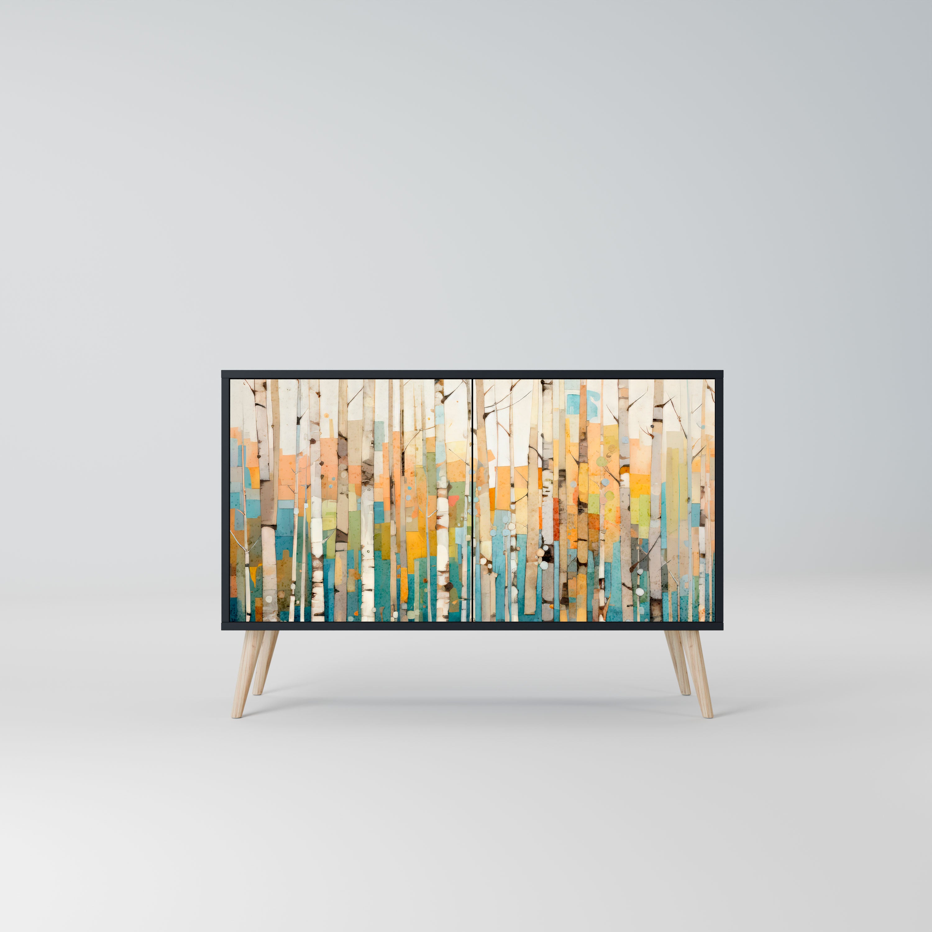 BIRCH KALEIDOSCOPE Komoda 2-drzwiowa korpus Czarny