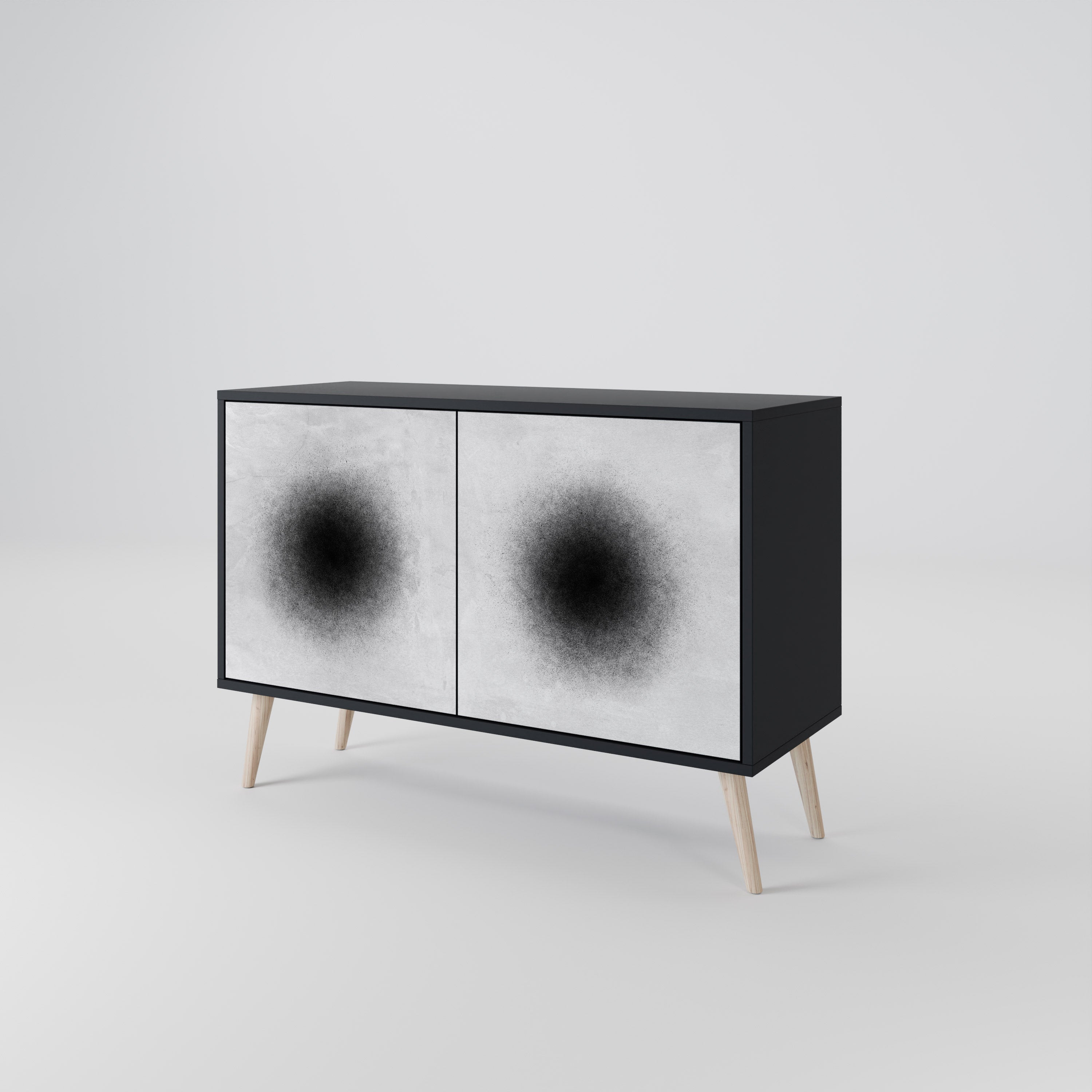 BLACK HOLE Komoda 2-drzwiowa korpus Czarny