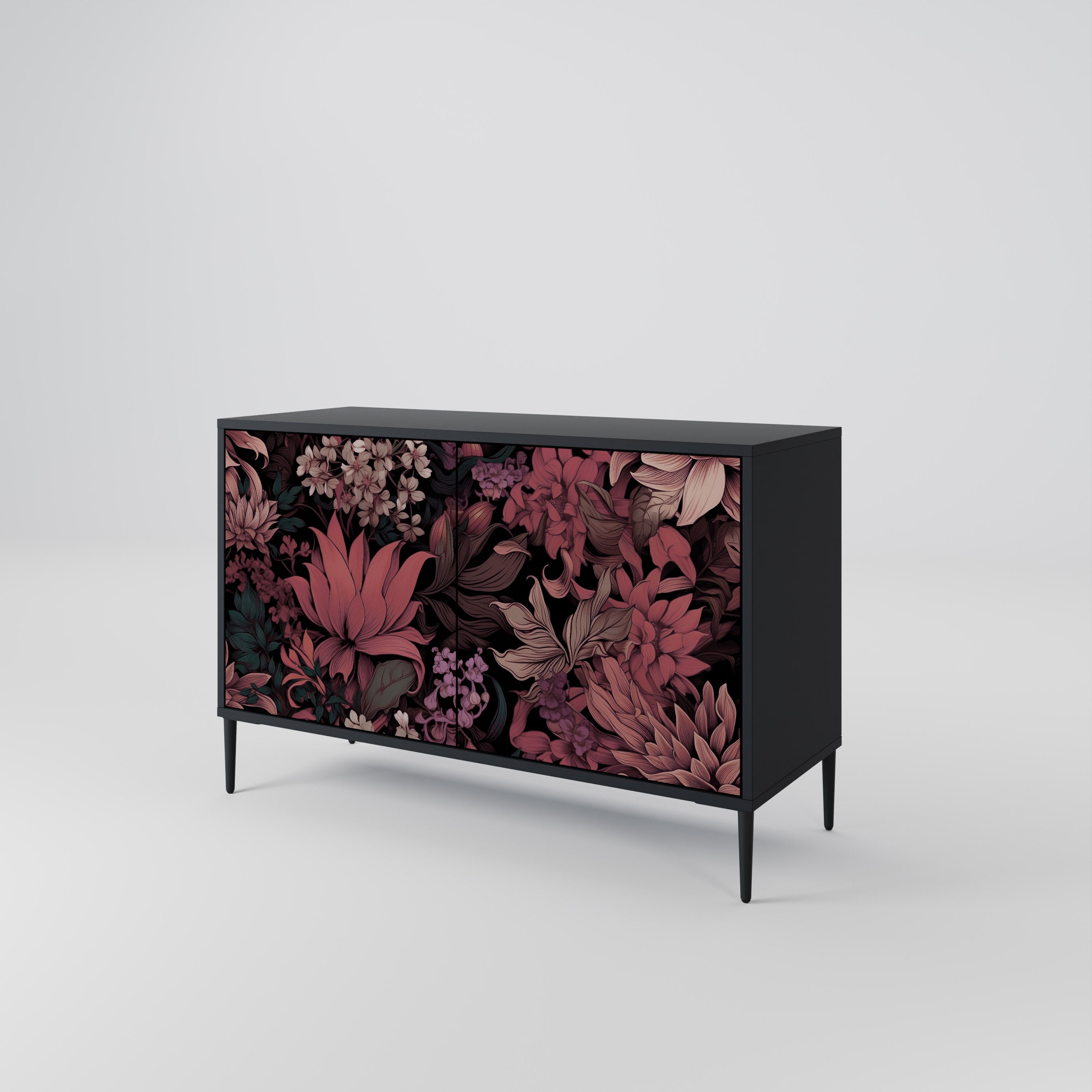 FLORAL WHISPER Komoda 2-drzwiowa korpus Czarny