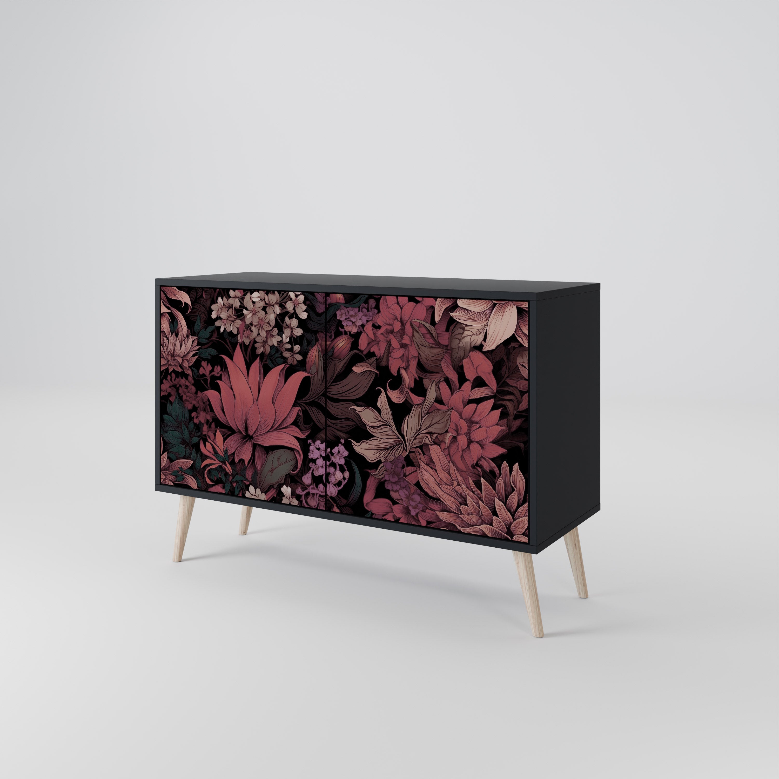 FLORAL WHISPER Komoda 2-drzwiowa korpus Czarny