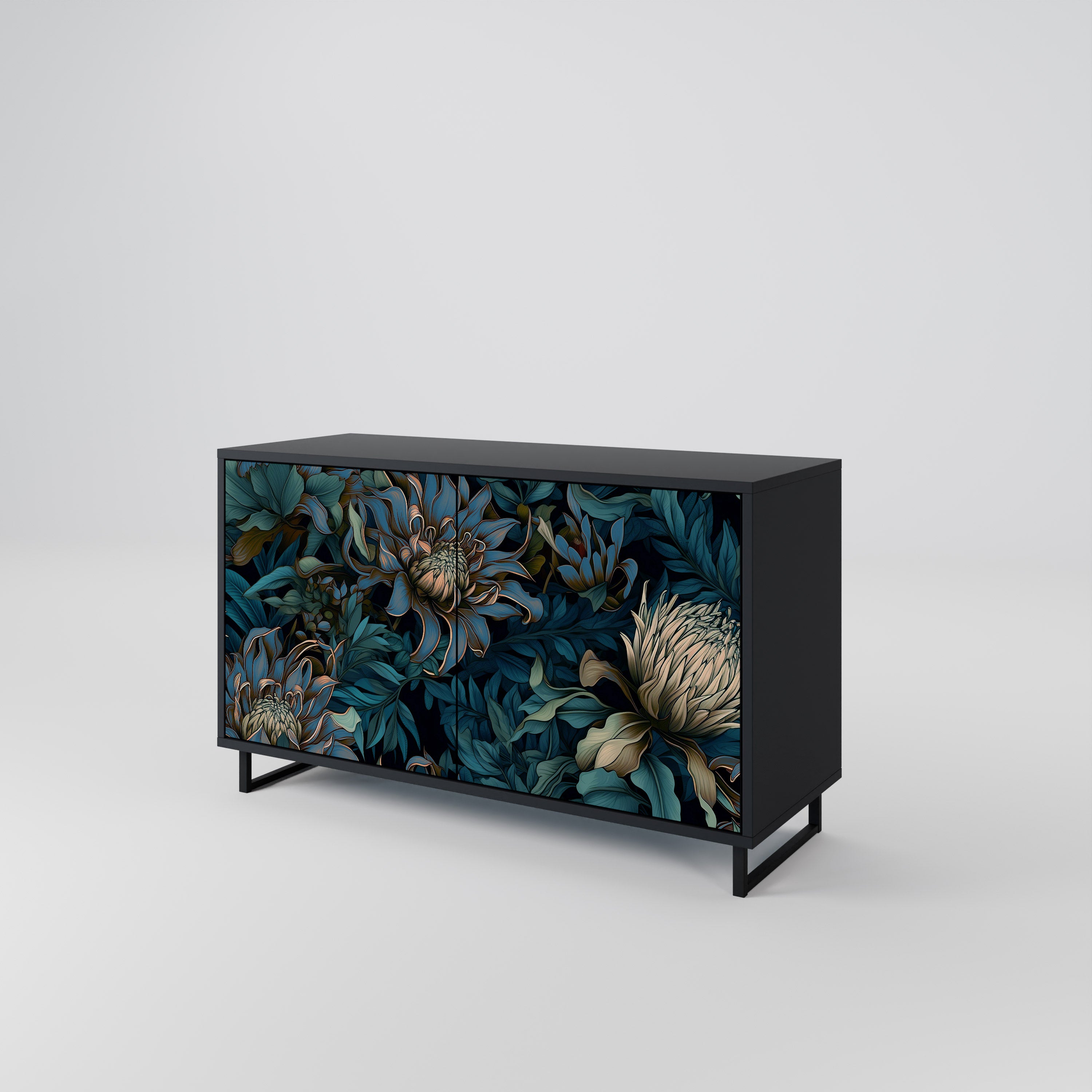 TWILIGHT BLOOM Komoda 2-drzwiowa korpus Czarny