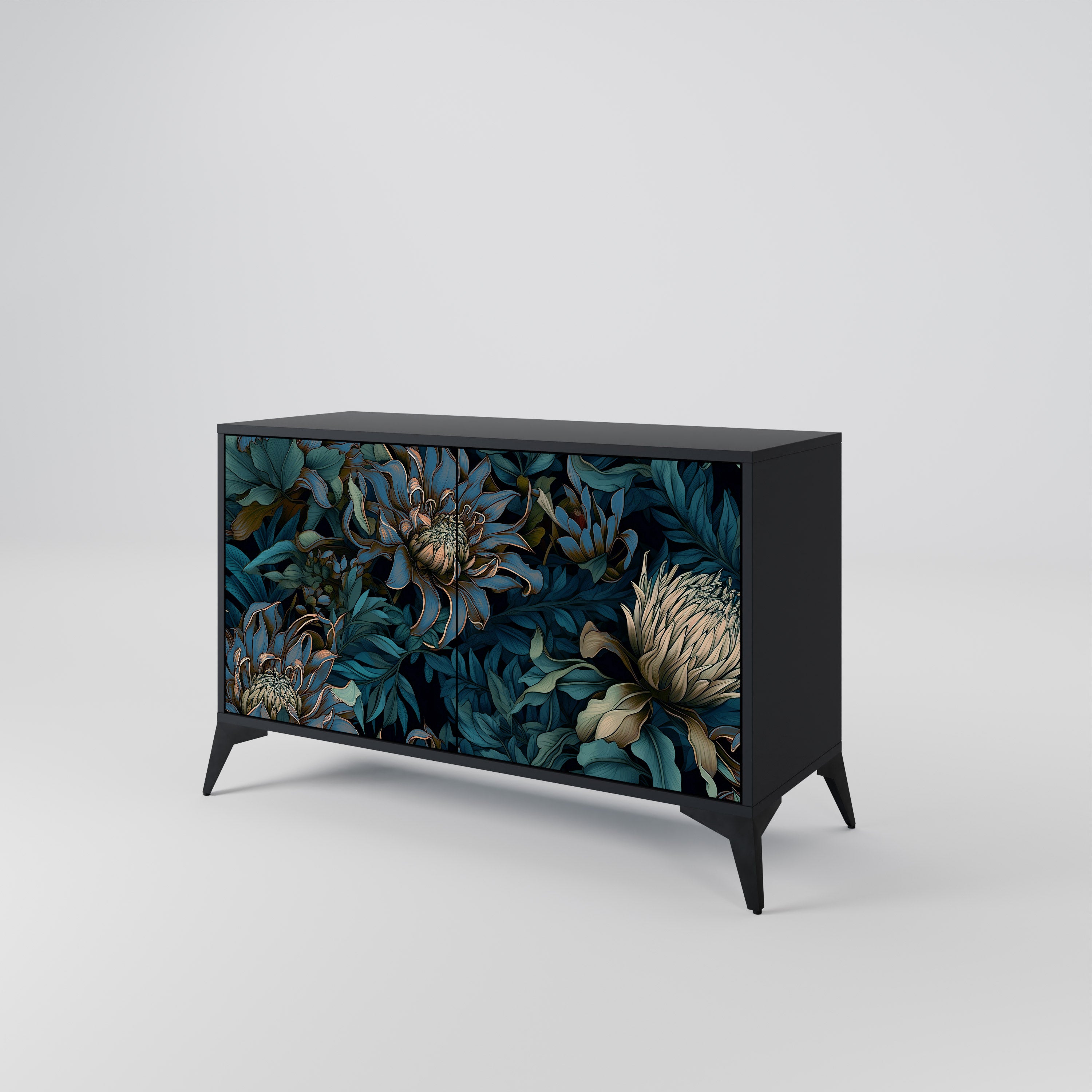 TWILIGHT BLOOM Komoda 2-drzwiowa korpus Czarny