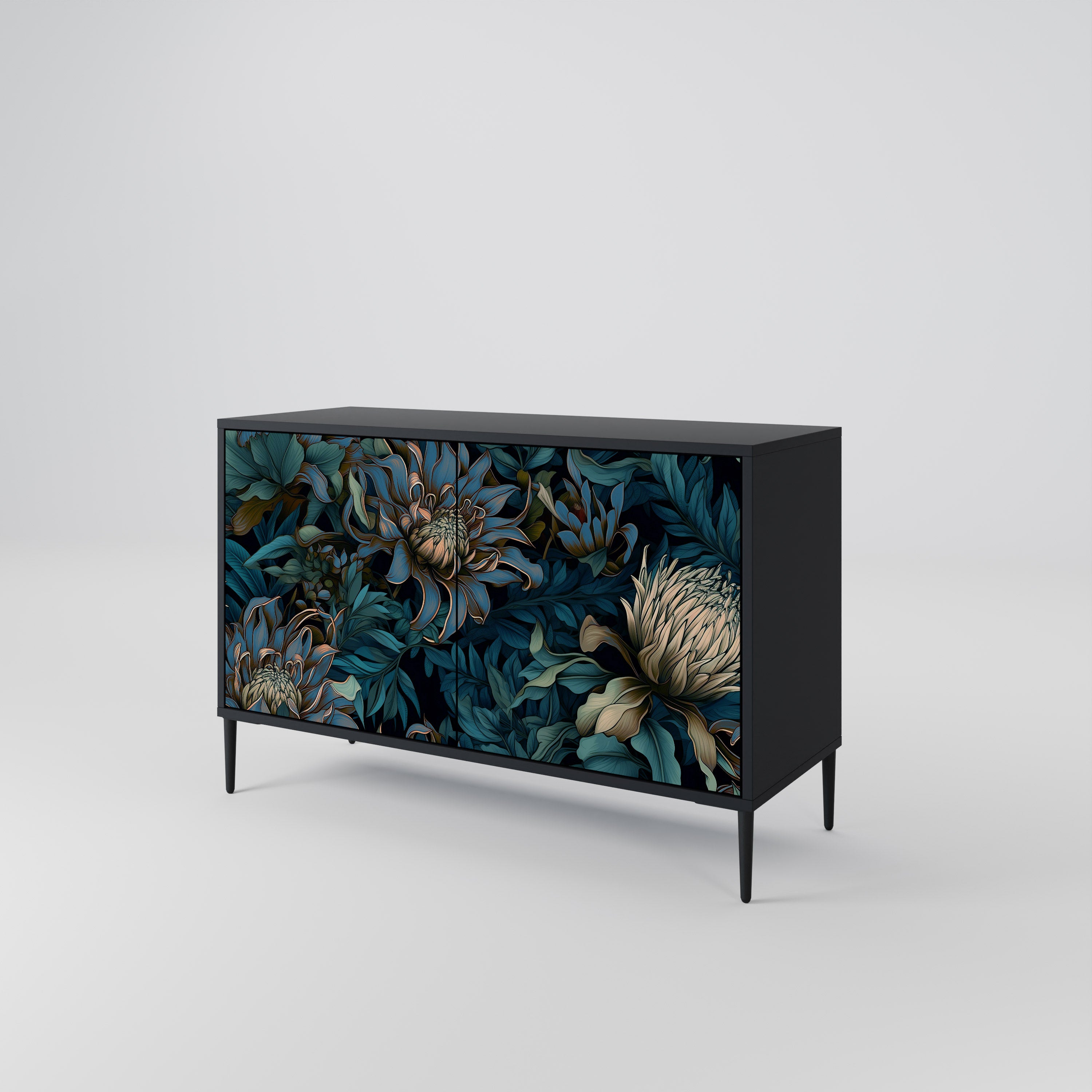 TWILIGHT BLOOM Komoda 2-drzwiowa korpus Czarny