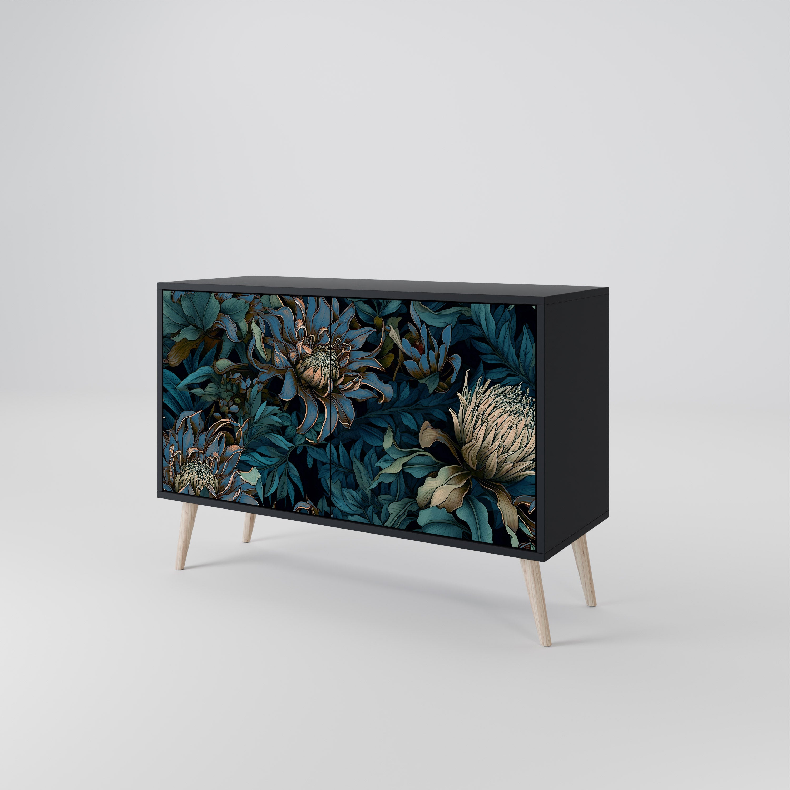 TWILIGHT BLOOM Komoda 2-drzwiowa korpus Czarny