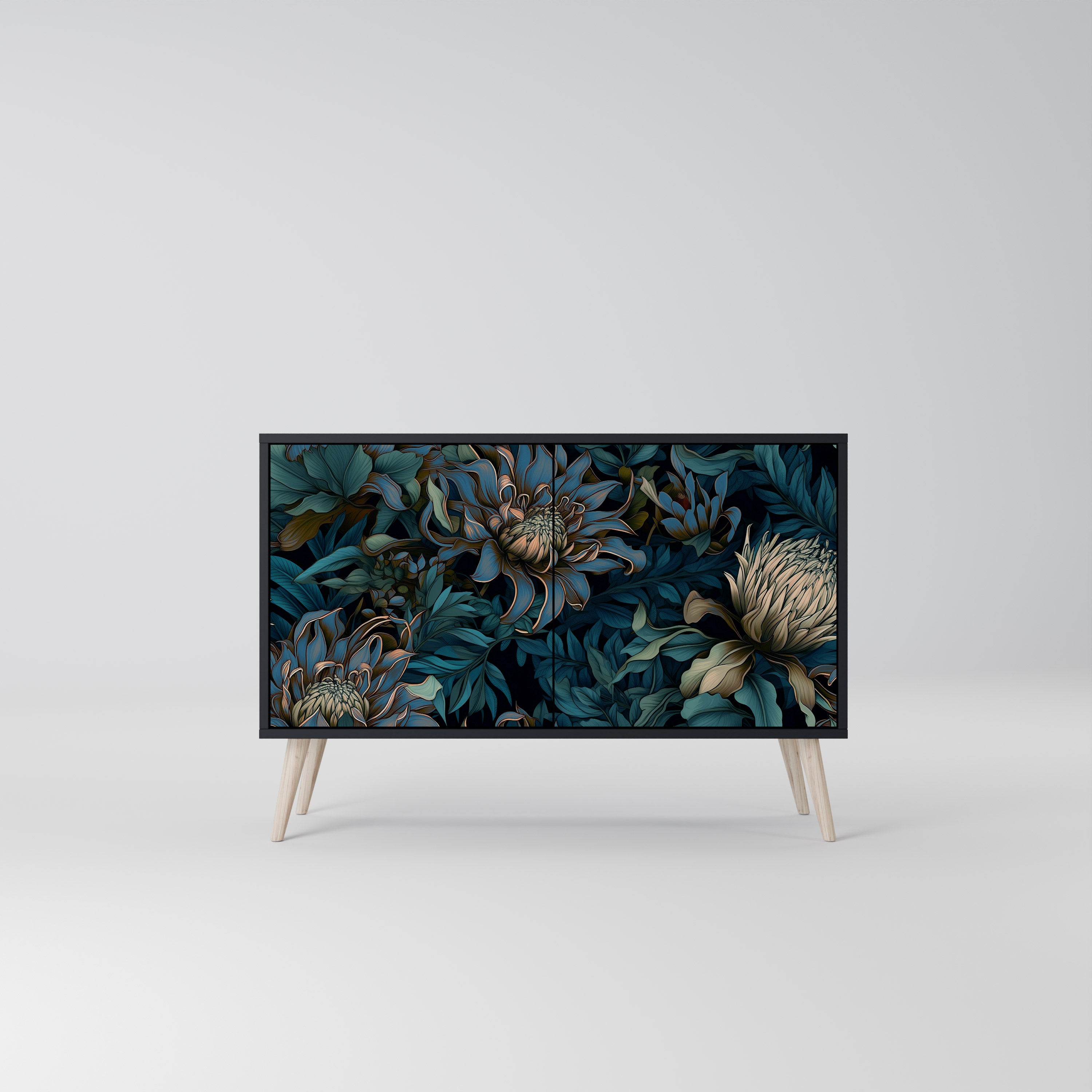 TWILIGHT BLOOM Komoda 2-drzwiowa korpus Czarny