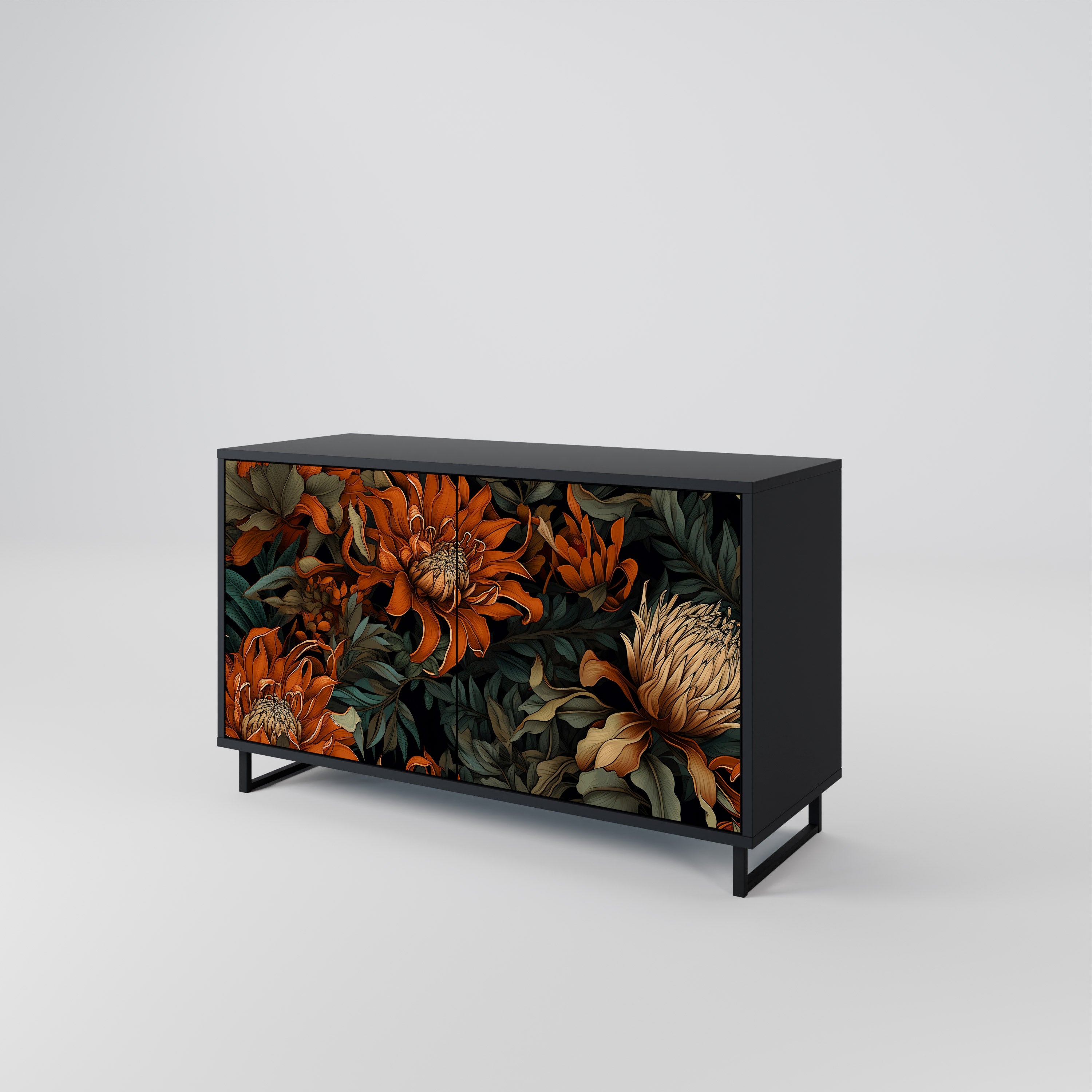 DAWN BLOOM Komoda 2-drzwiowa korpus Czarny