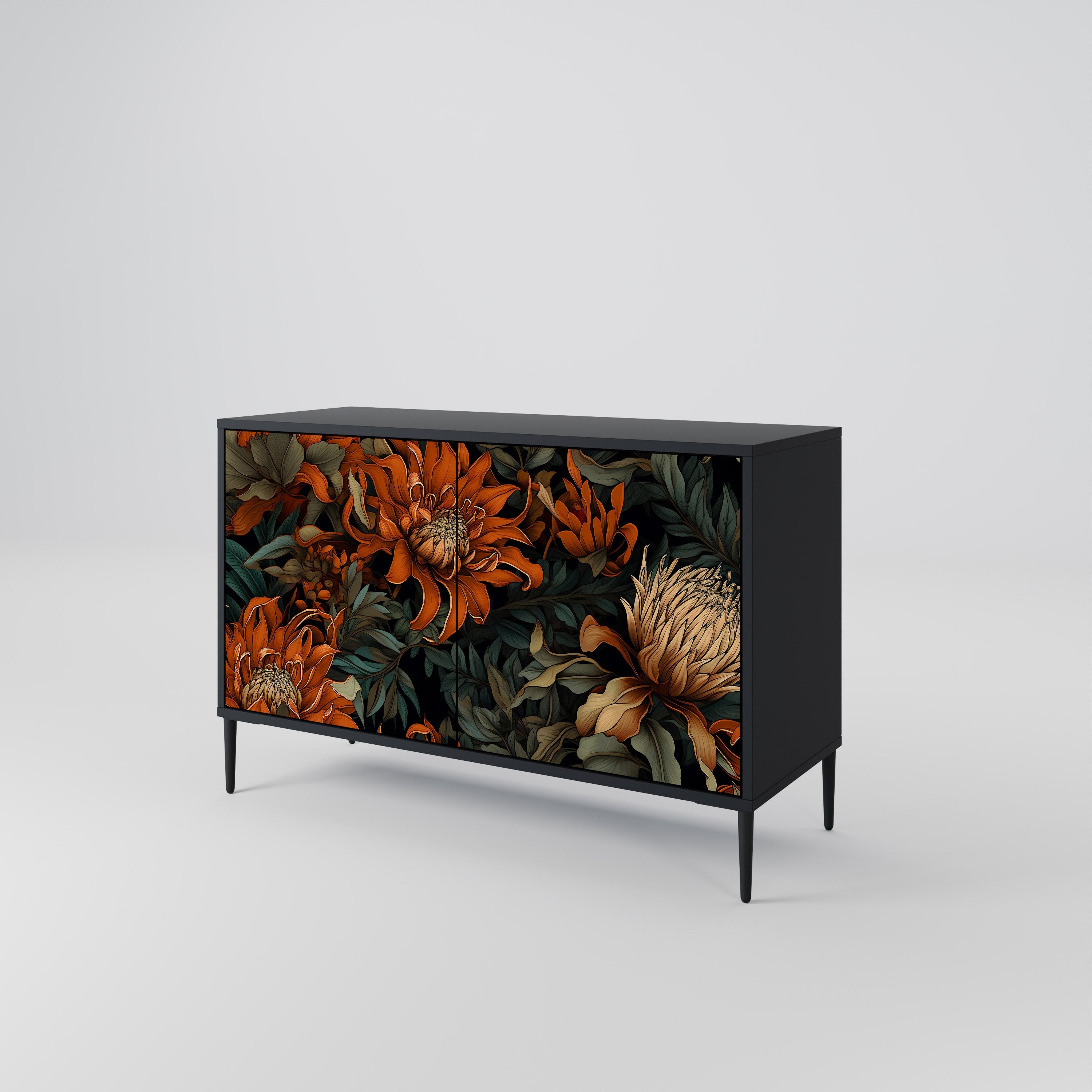 DAWN BLOOM Komoda 2-drzwiowa korpus Czarny
