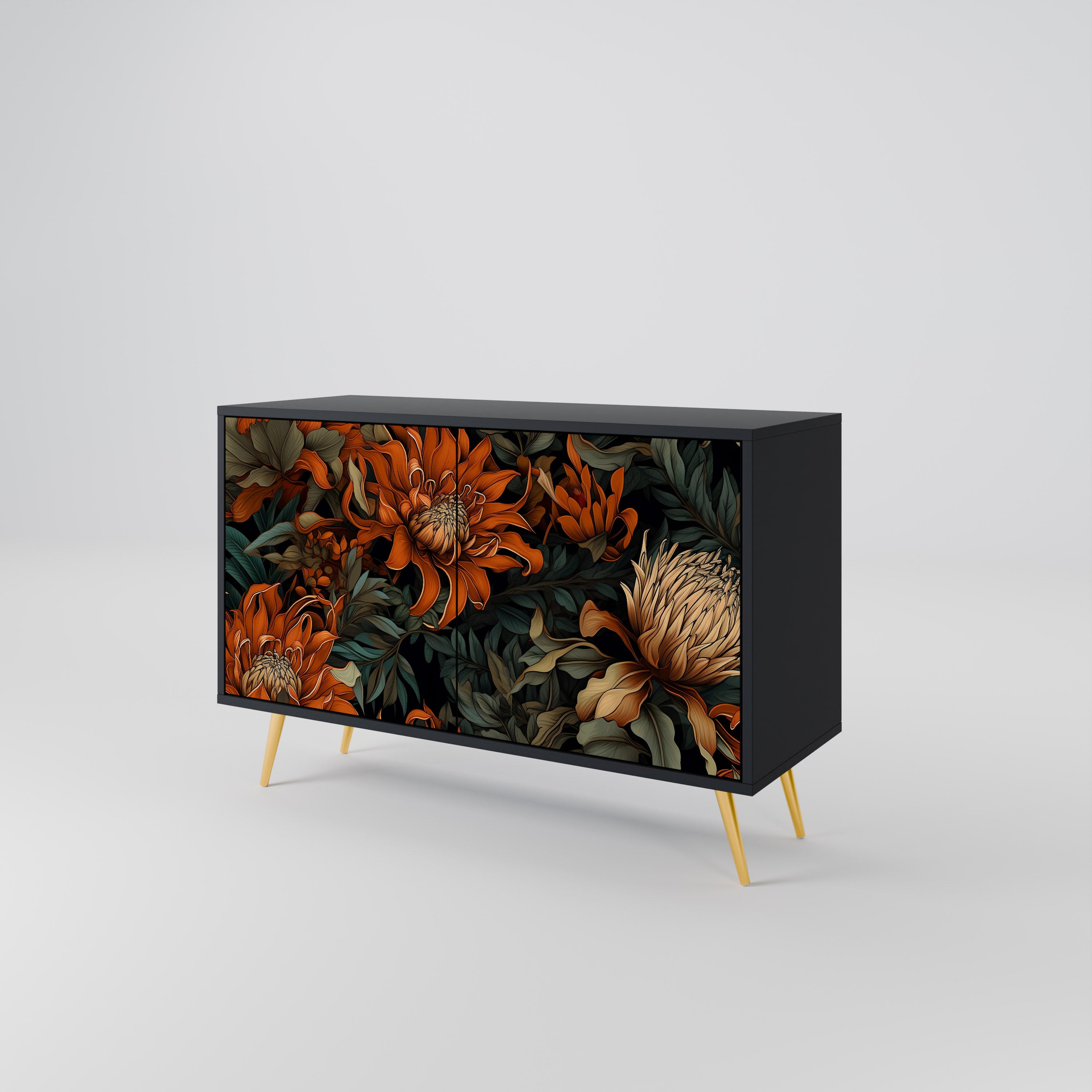 DAWN BLOOM Komoda 2-drzwiowa korpus Czarny
