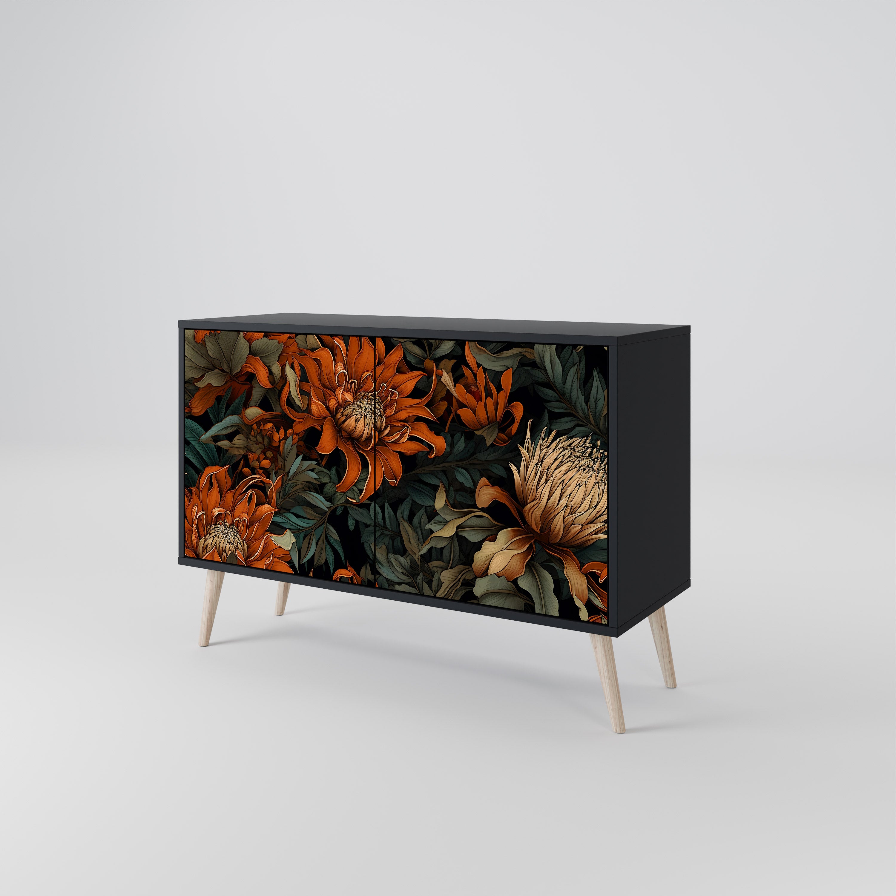 DAWN BLOOM Komoda 2-drzwiowa korpus Czarny