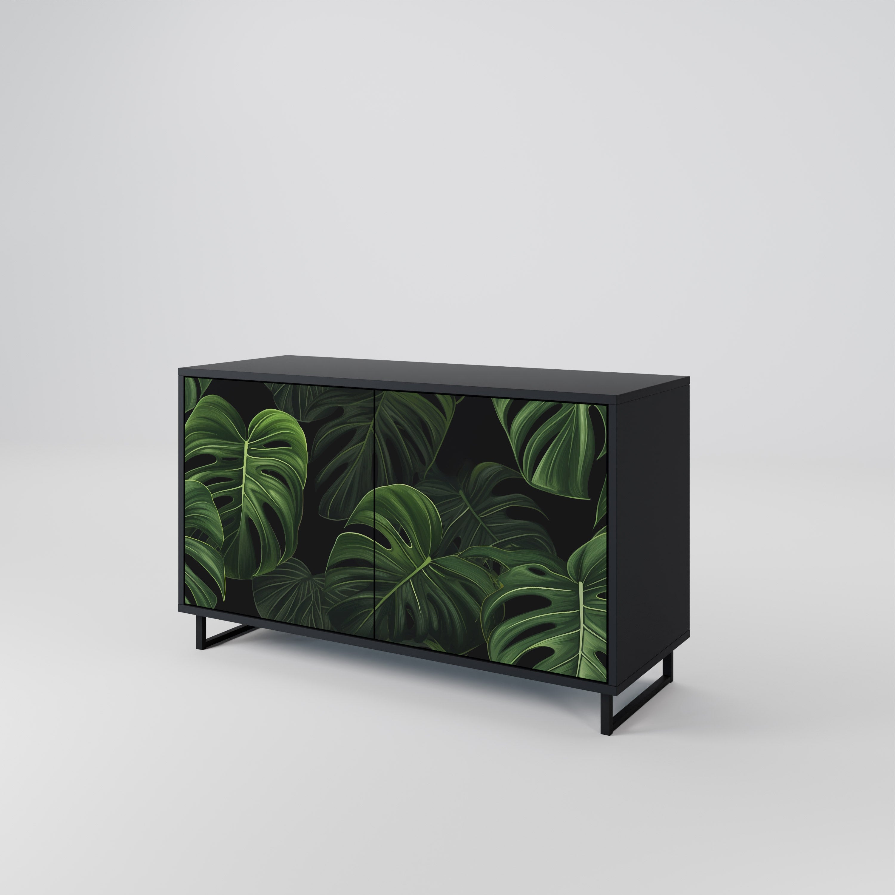 INFINITE MONSTERA Komoda 2-drzwiowa korpus Czarny