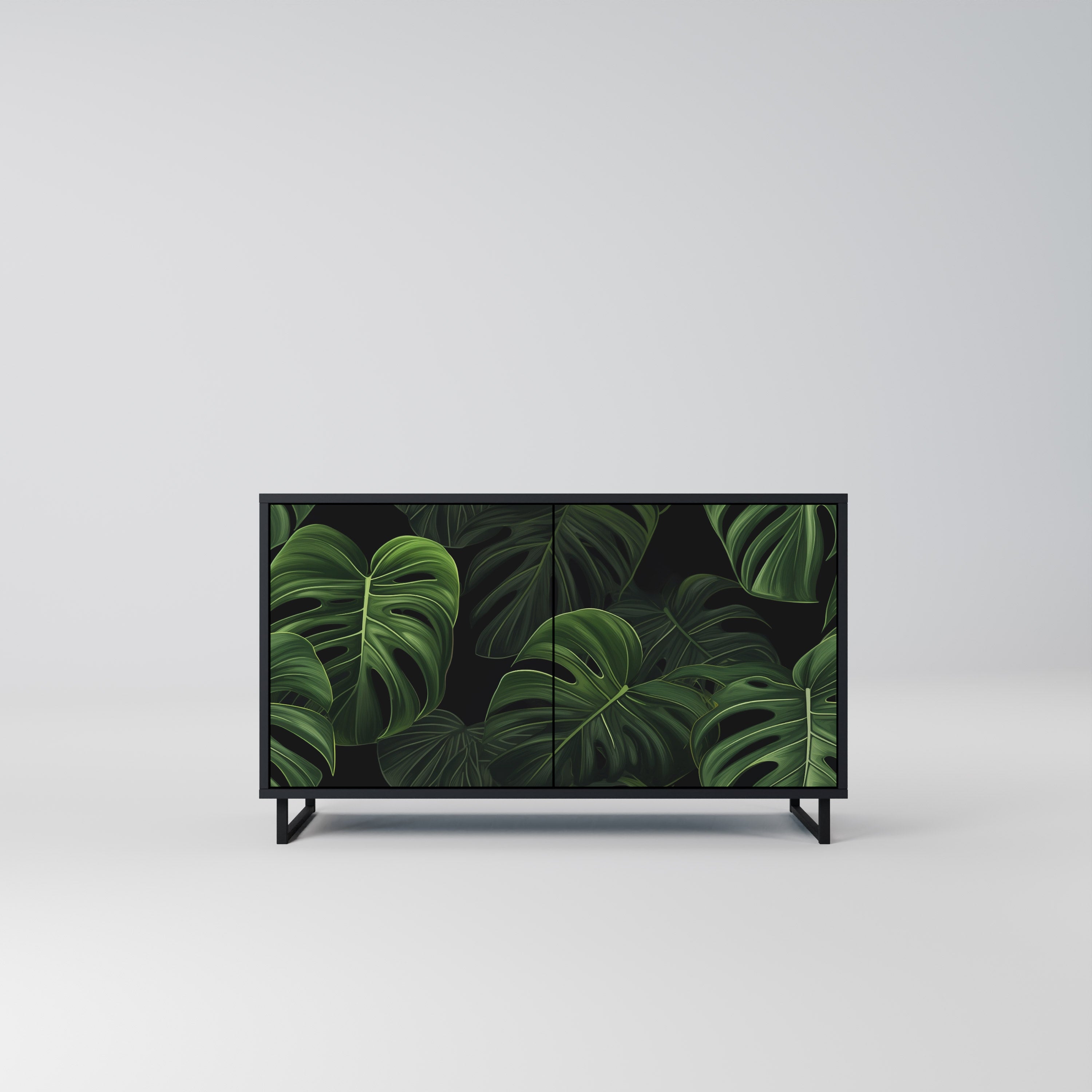 INFINITE MONSTERA Komoda 2-drzwiowa korpus Czarny