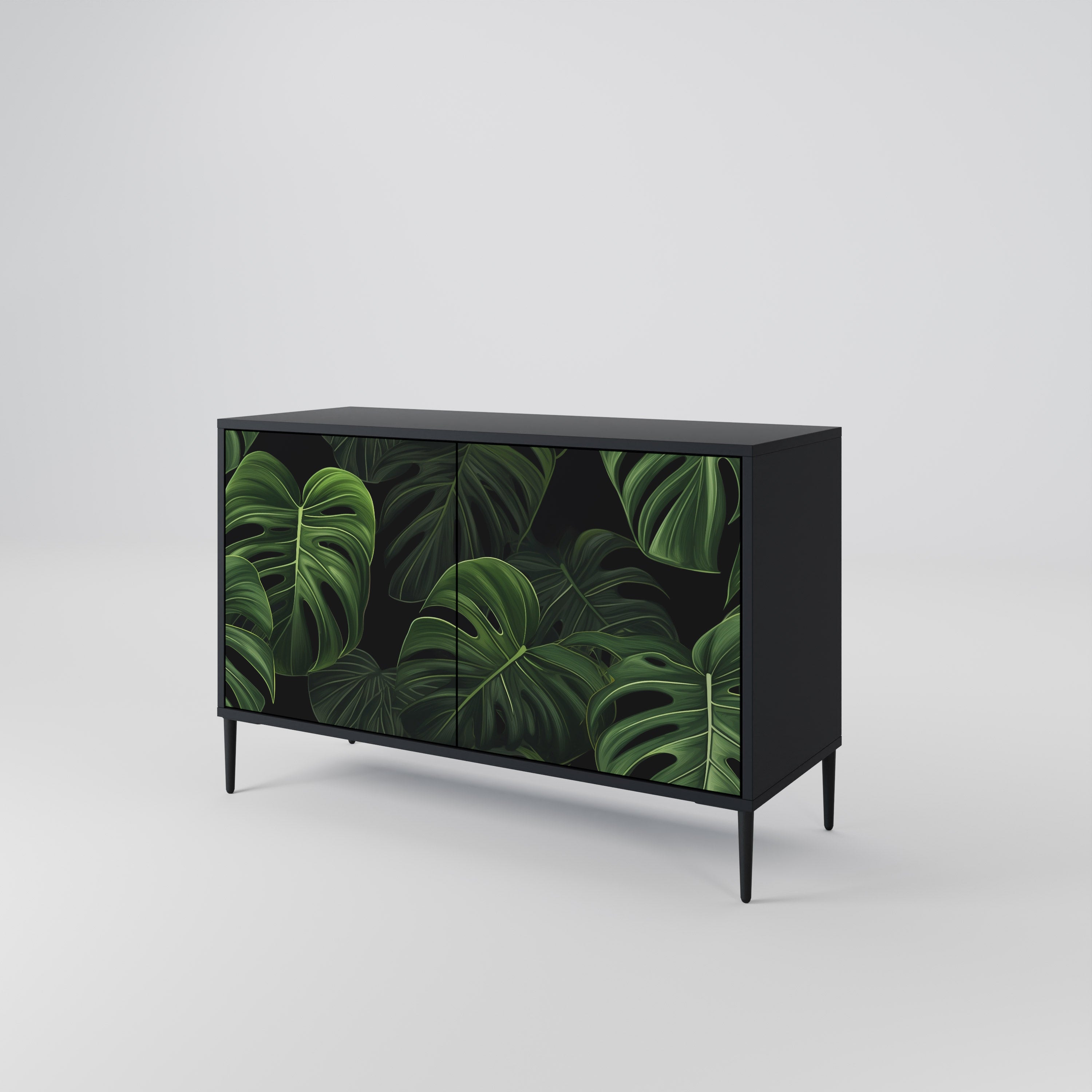 INFINITE MONSTERA Komoda 2-drzwiowa korpus Czarny