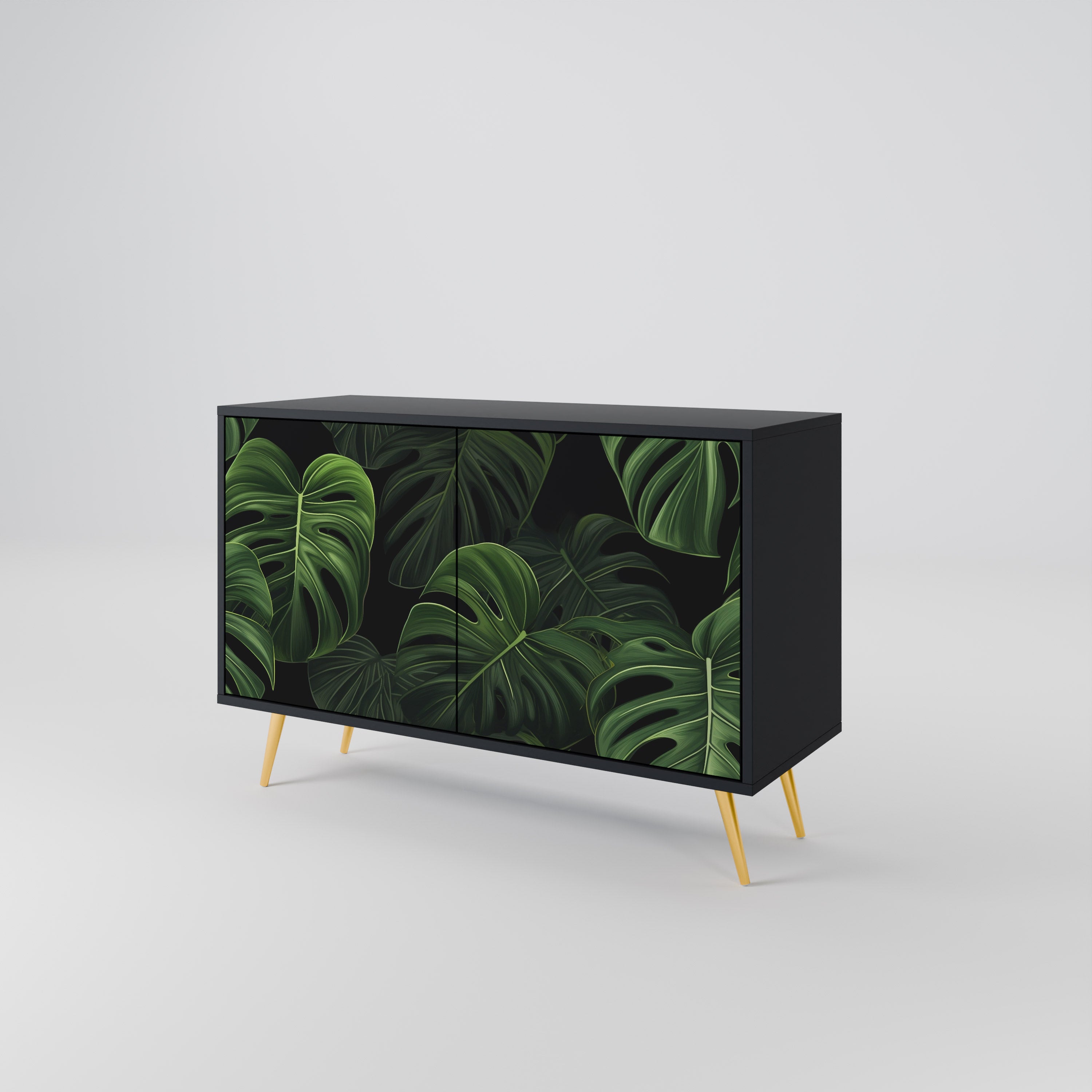 INFINITE MONSTERA Komoda 2-drzwiowa korpus Czarny