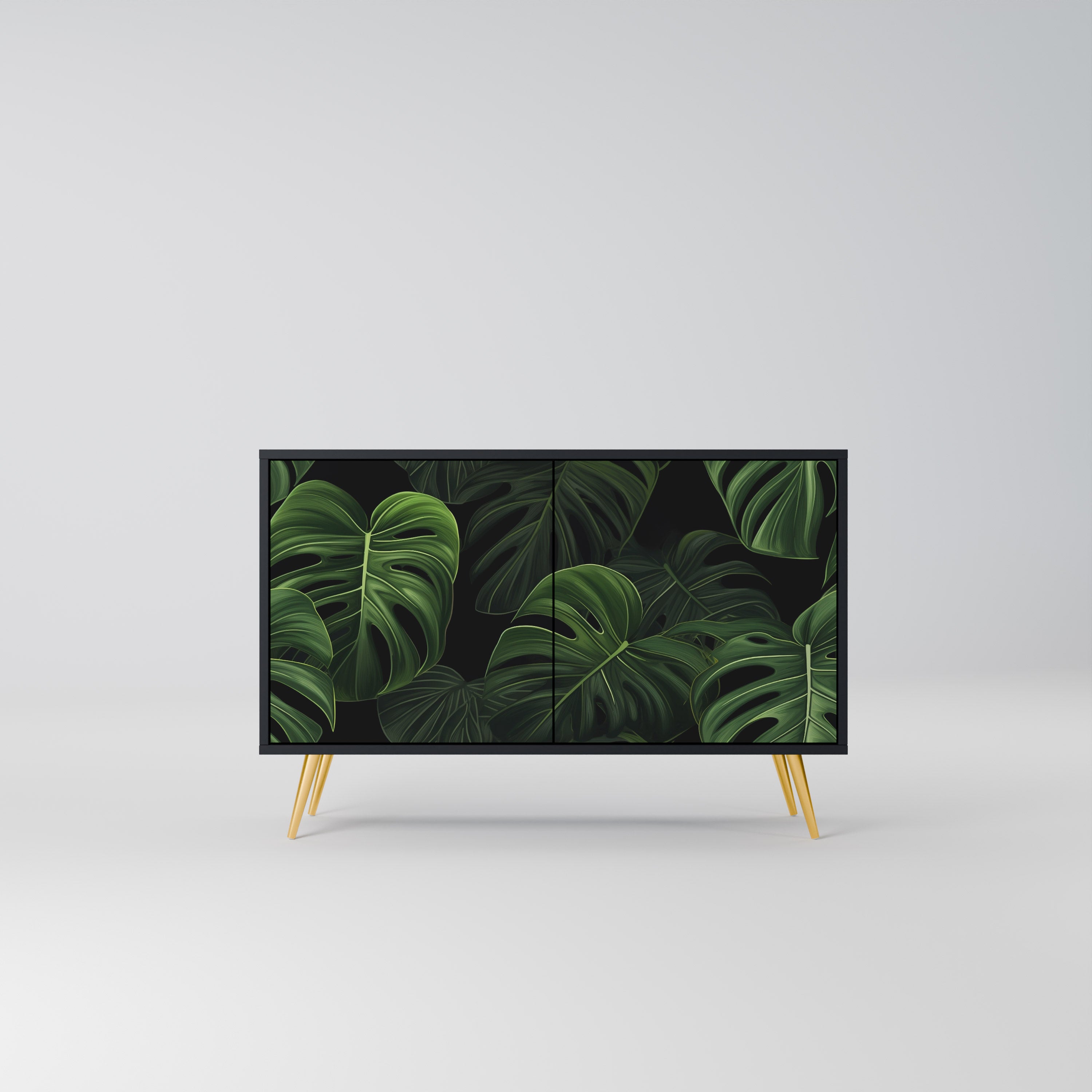 INFINITE MONSTERA Komoda 2-drzwiowa korpus Czarny