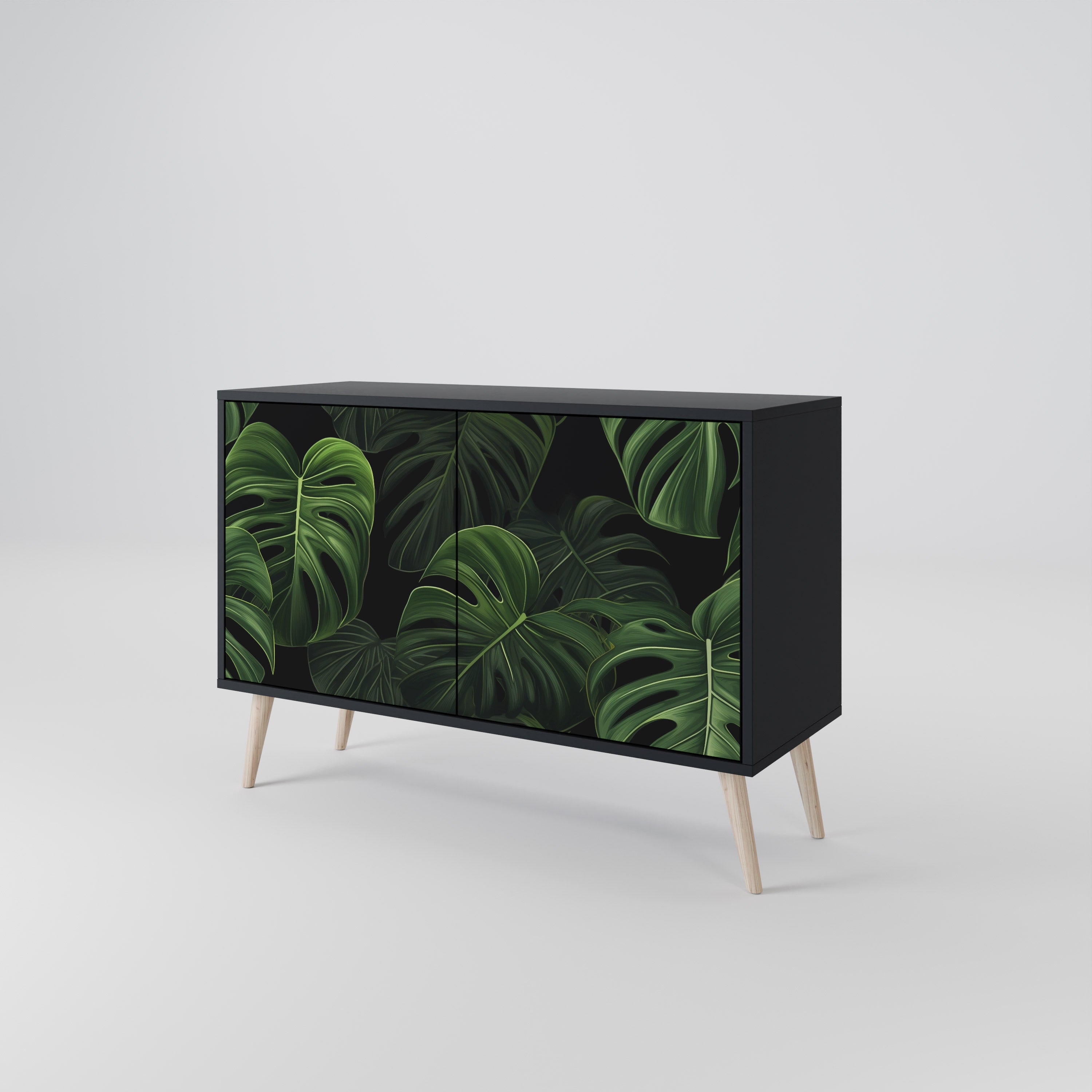 INFINITE MONSTERA Komoda 2-drzwiowa korpus Czarny