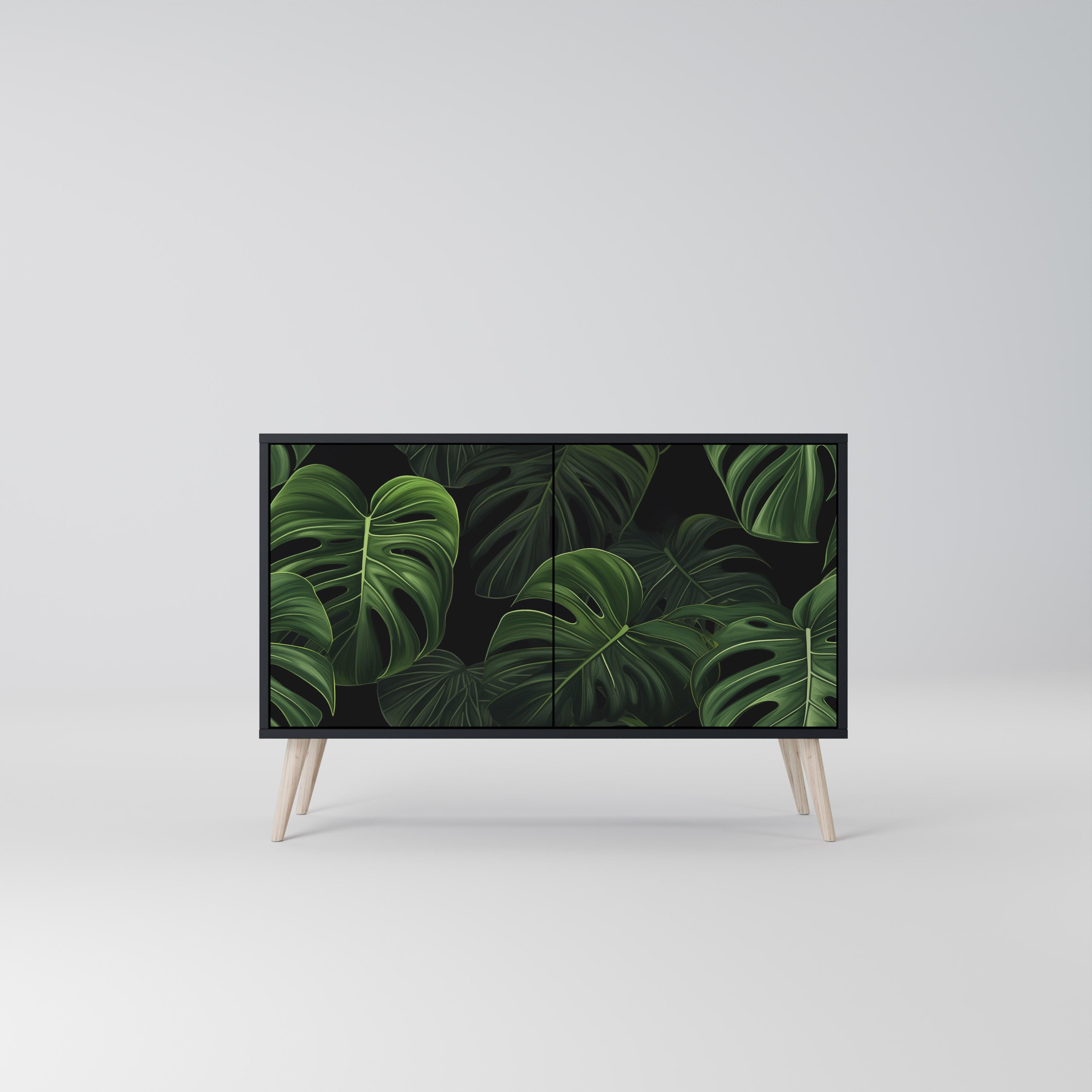 INFINITE MONSTERA Komoda 2-drzwiowa korpus Czarny