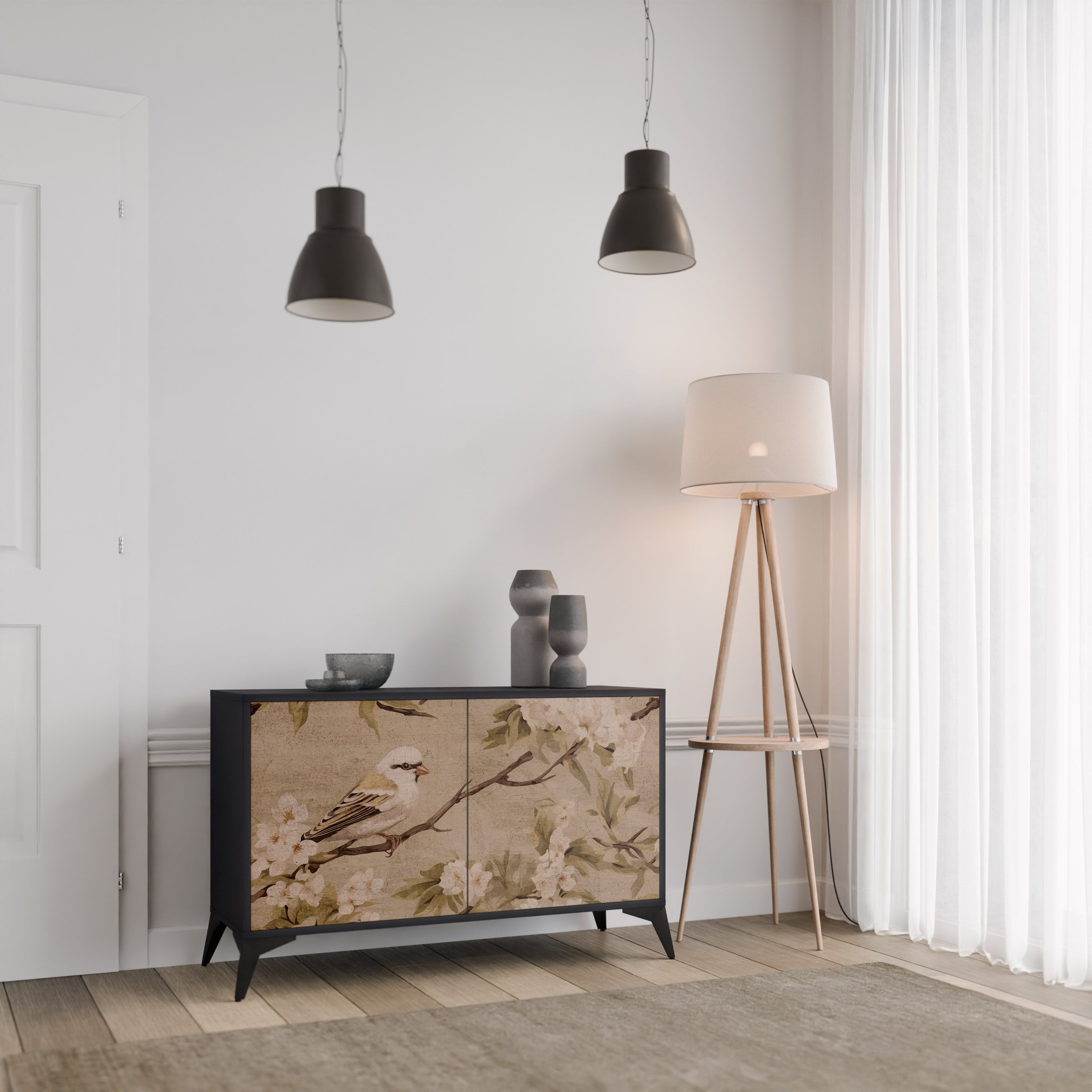 PETAL DISTINGUISH Komoda 2-drzwiowa korpus Czarny