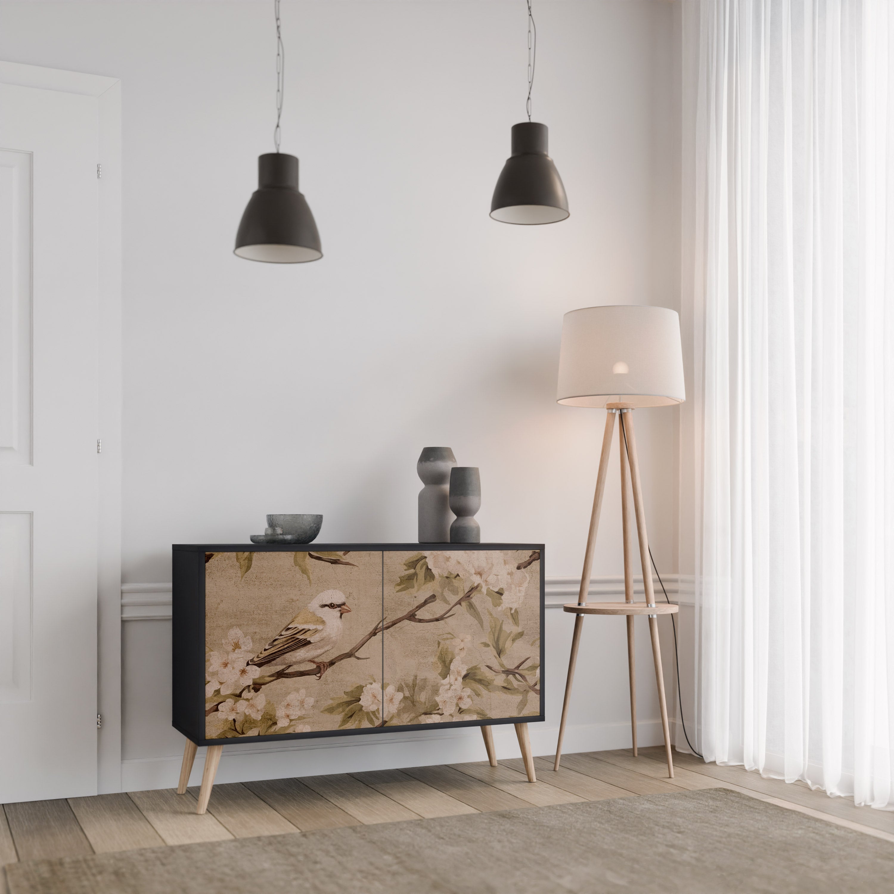 PETAL DISTINGUISH Komoda 2-drzwiowa korpus Czarny