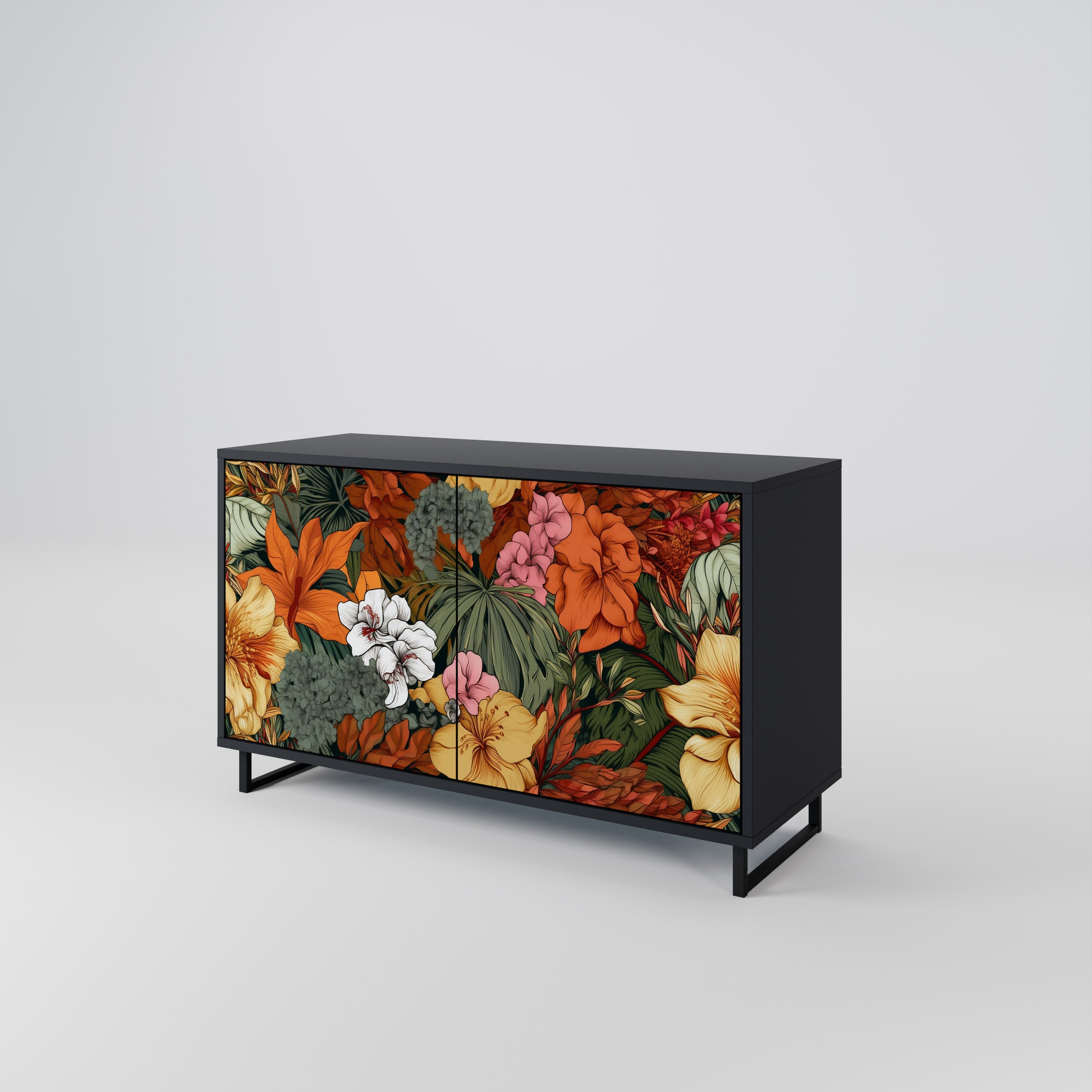 RADIANT FLORA Komoda 2-drzwiowa korpus Czarny